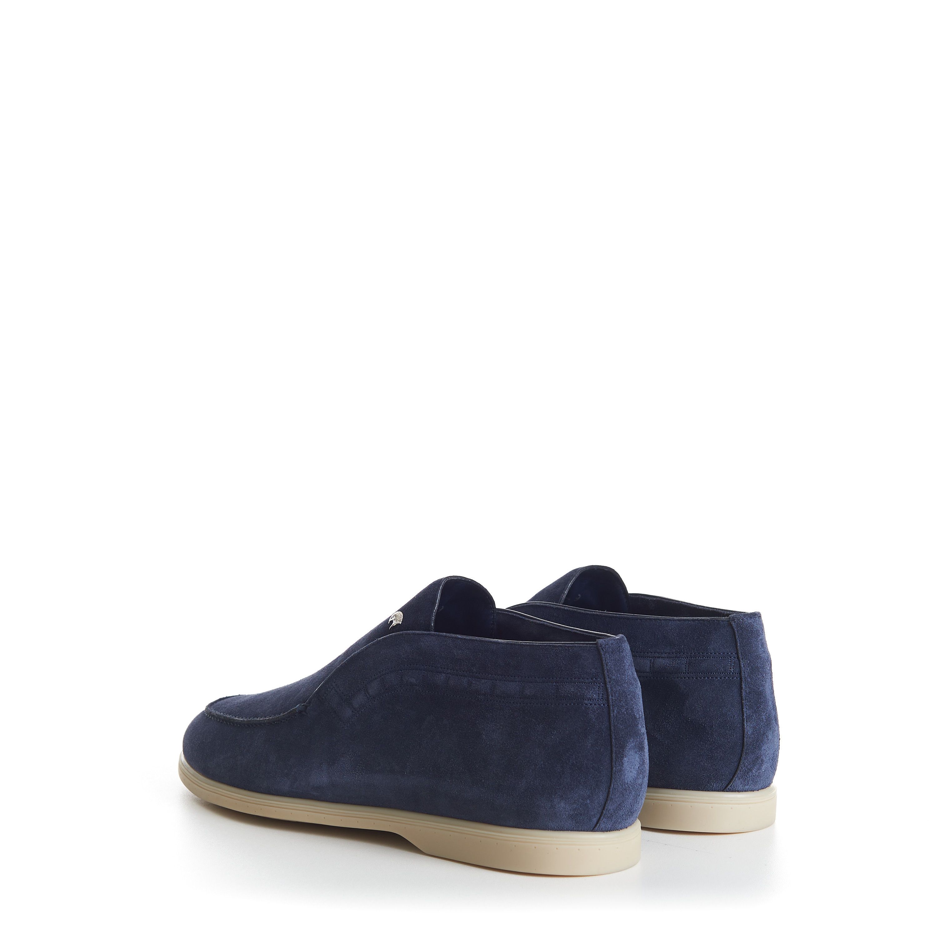 Stefano Ricci Blue Suede Slip-On Ankle Boots - Eagle Head Application Size US 9.5 / EU 42-43 - 6 Thumbnail