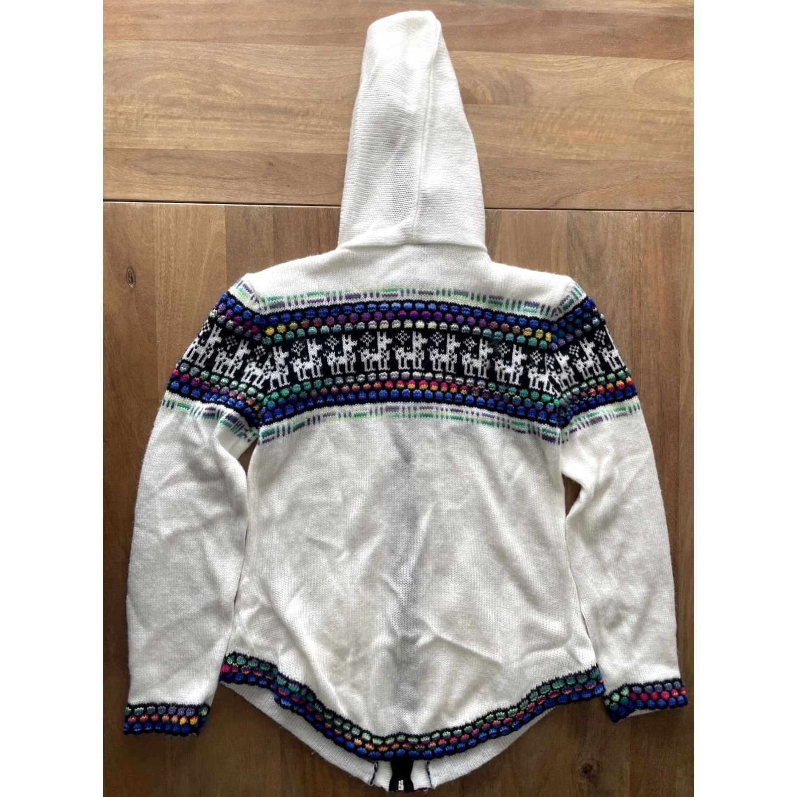 Vintage A&B Alpaca Knit Hoodie Womens Small/XS Full Zip Longsleeve Sweater MADE IN PERU Size S / US 4 / IT 40 - 2 Thumbnail