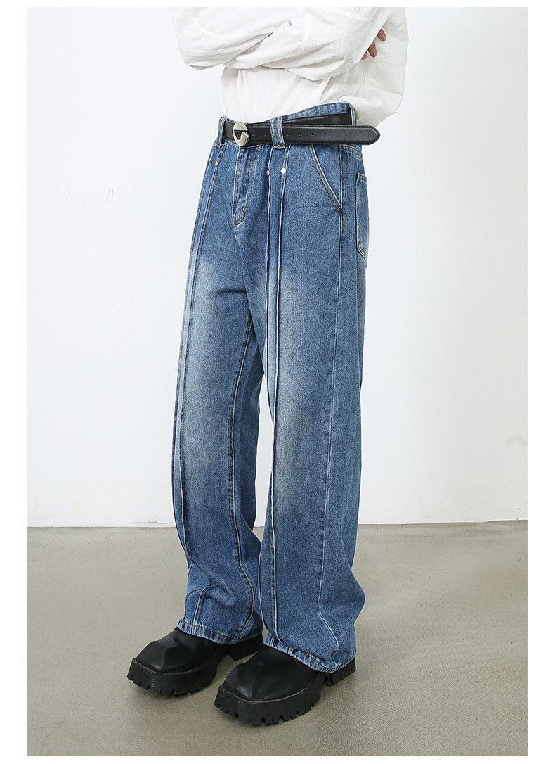 Japanese Brand × Jean Japanese men's loose straight jeans high street wide leg Size US 34 / EU 50 - 5 Thumbnail