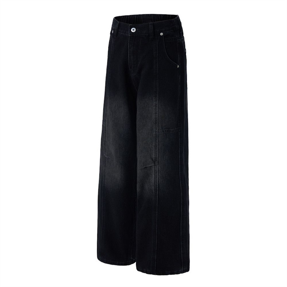 Jean Retro men's washed casual loose wide-leg jeans Size US 32 / EU 48 - 6 Thumbnail