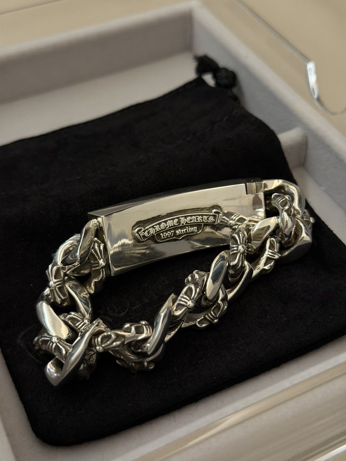 Chrome Hearts Chrome Hearts Floral Cross Fancy Link ID Bracelet Size ONE SIZE - 12 Thumbnail
