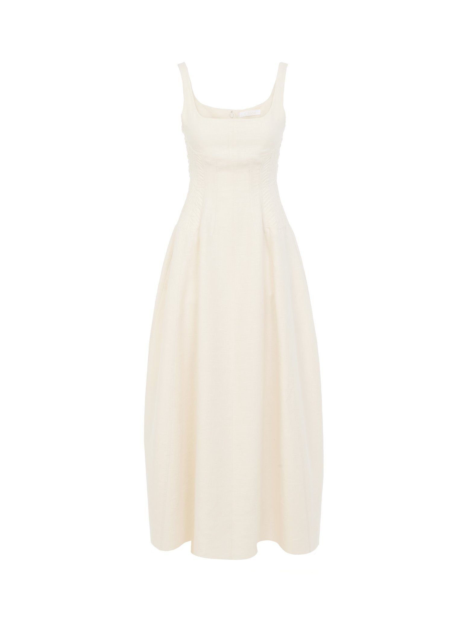Chloe o1loc1c10425 Sleeveless Midi Dress in Coconut Milk Size M / US 6-8 / IT 42-44 - 1 Thumbnail