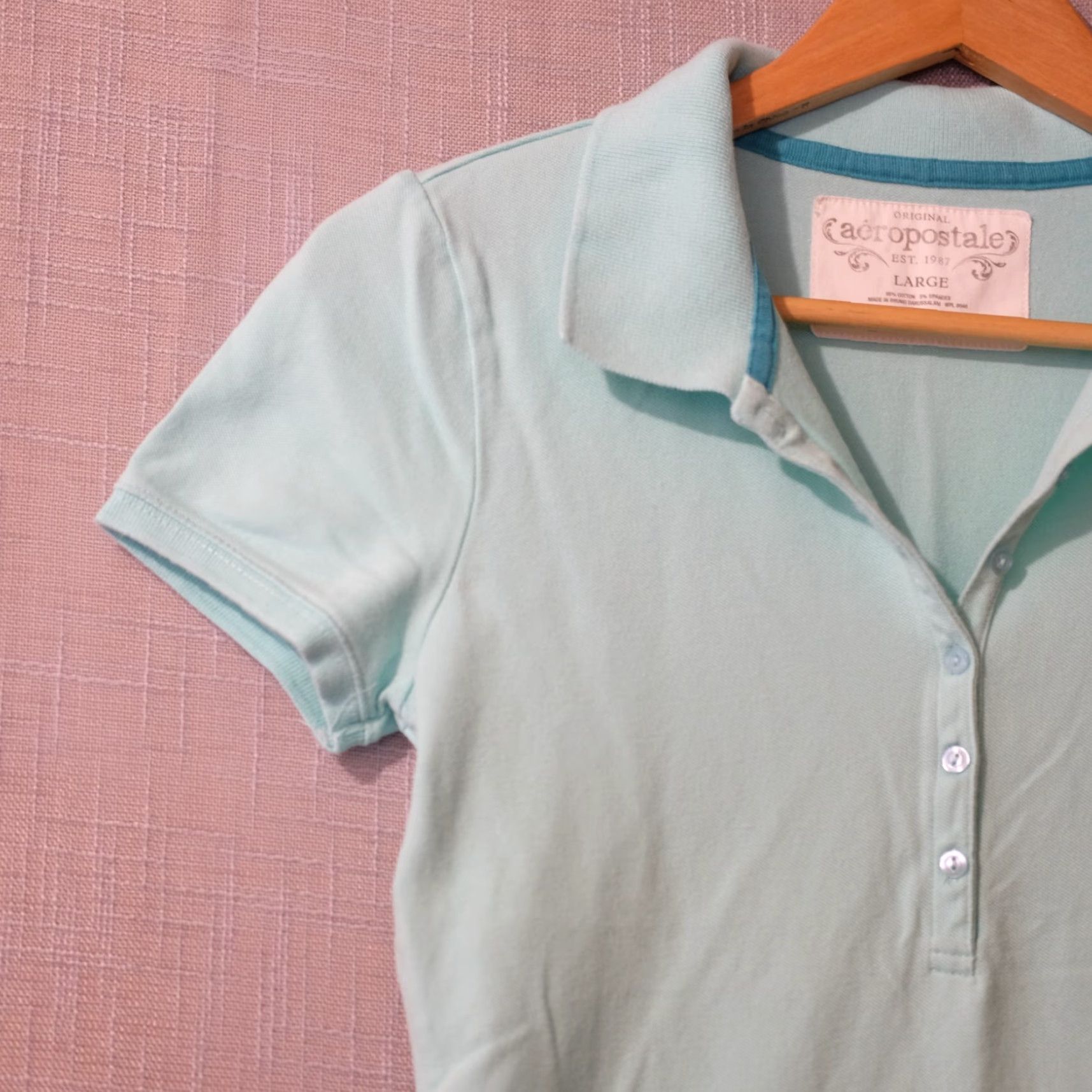 Aeropostale EUC Aeropostale Polo Shirt Green Stretch Casual Preppy Women's L Shirt Polo Green Stretch Casual Preppy Women L Size L / US 10 / IT 46 - 2 Thumbnail