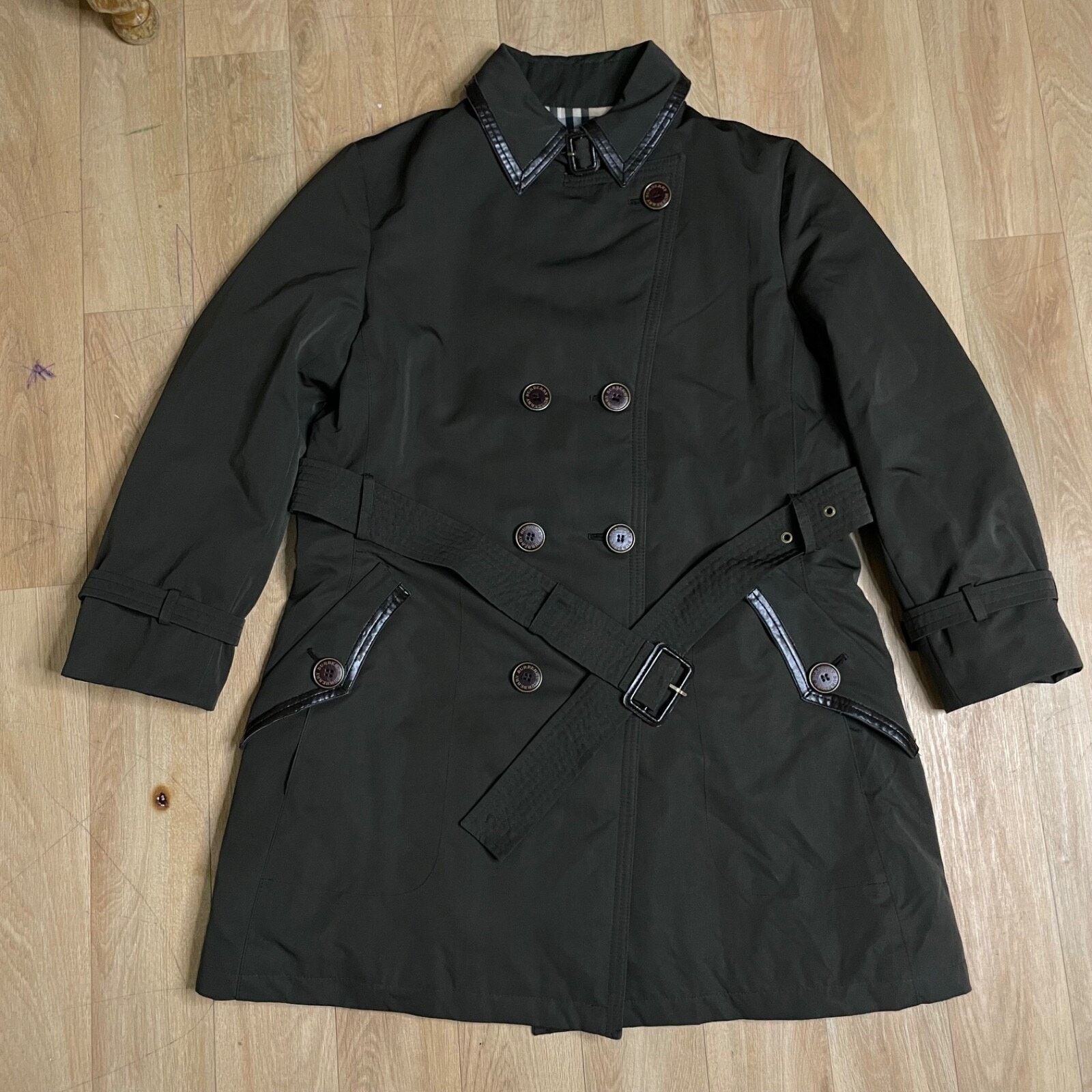 Burberry BURBERRY LONDON TRENCH coat Nova Check Belted GREEN OLIVE Size M / US 6-8 / IT 42-44 - 2 Thumbnail