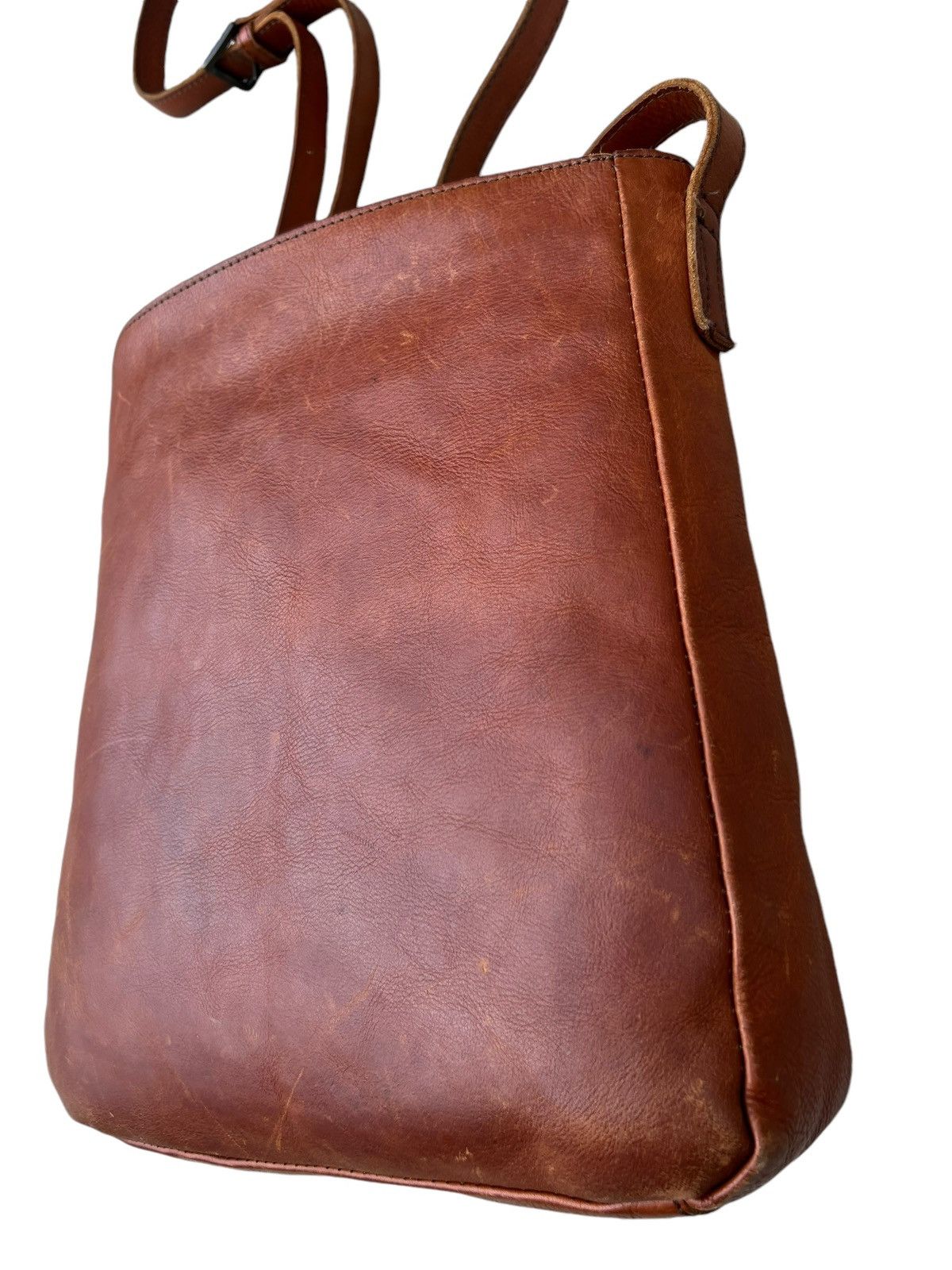 Leather Vintage Turkuabo Japan Faded Patina Leather Sling Bag Size ONE SIZE - 7 Thumbnail