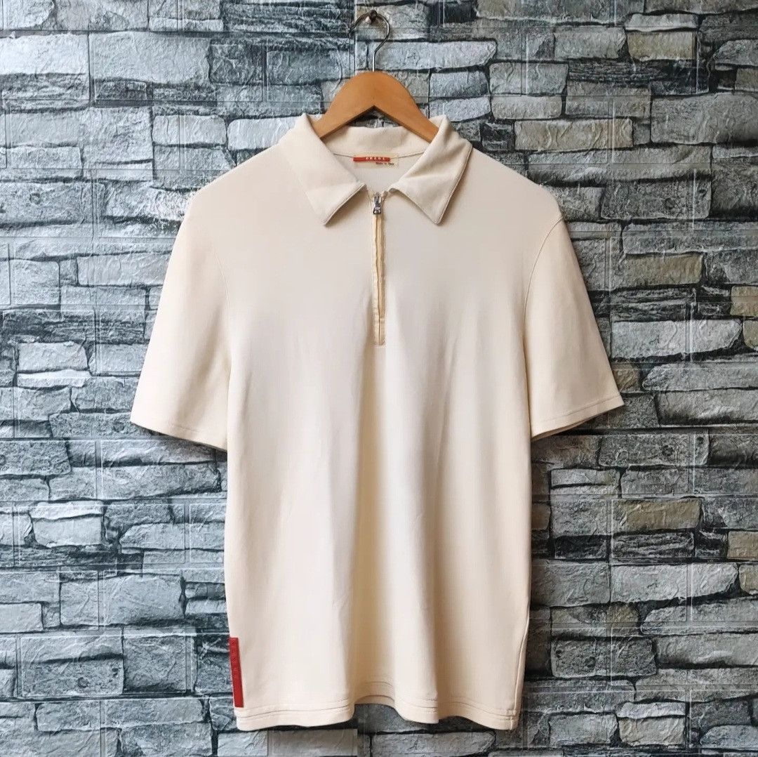 Prada Vtg PRADA Halfzip Polo Shirt Size US M / EU 48-50 / 2 - 1 Thumbnail