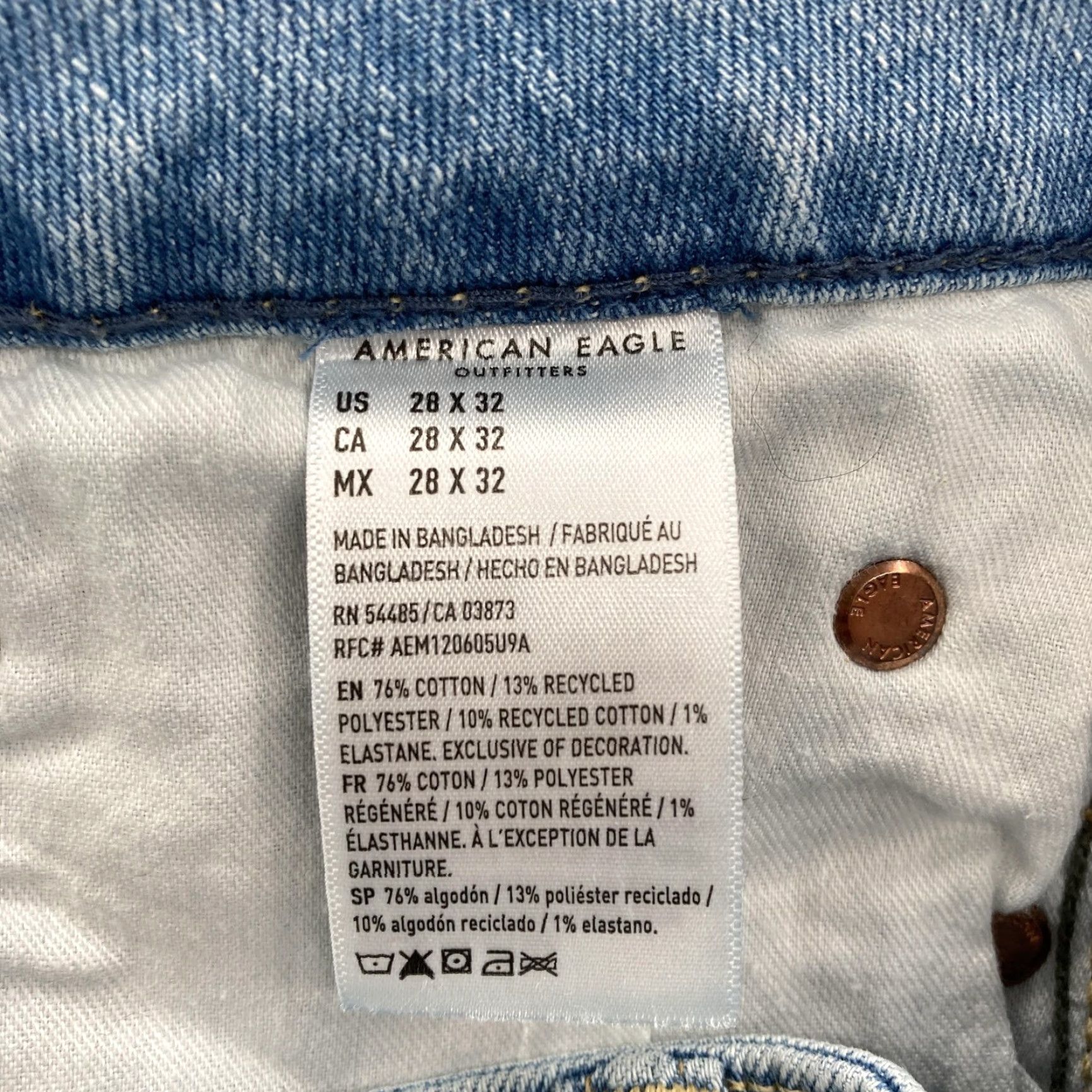 Vintage American Eagle Jeans Mens 28x32 Light Wash AirFlex+ Original Bootcut Stretch Size US 28 / EU 44 - 6 Thumbnail