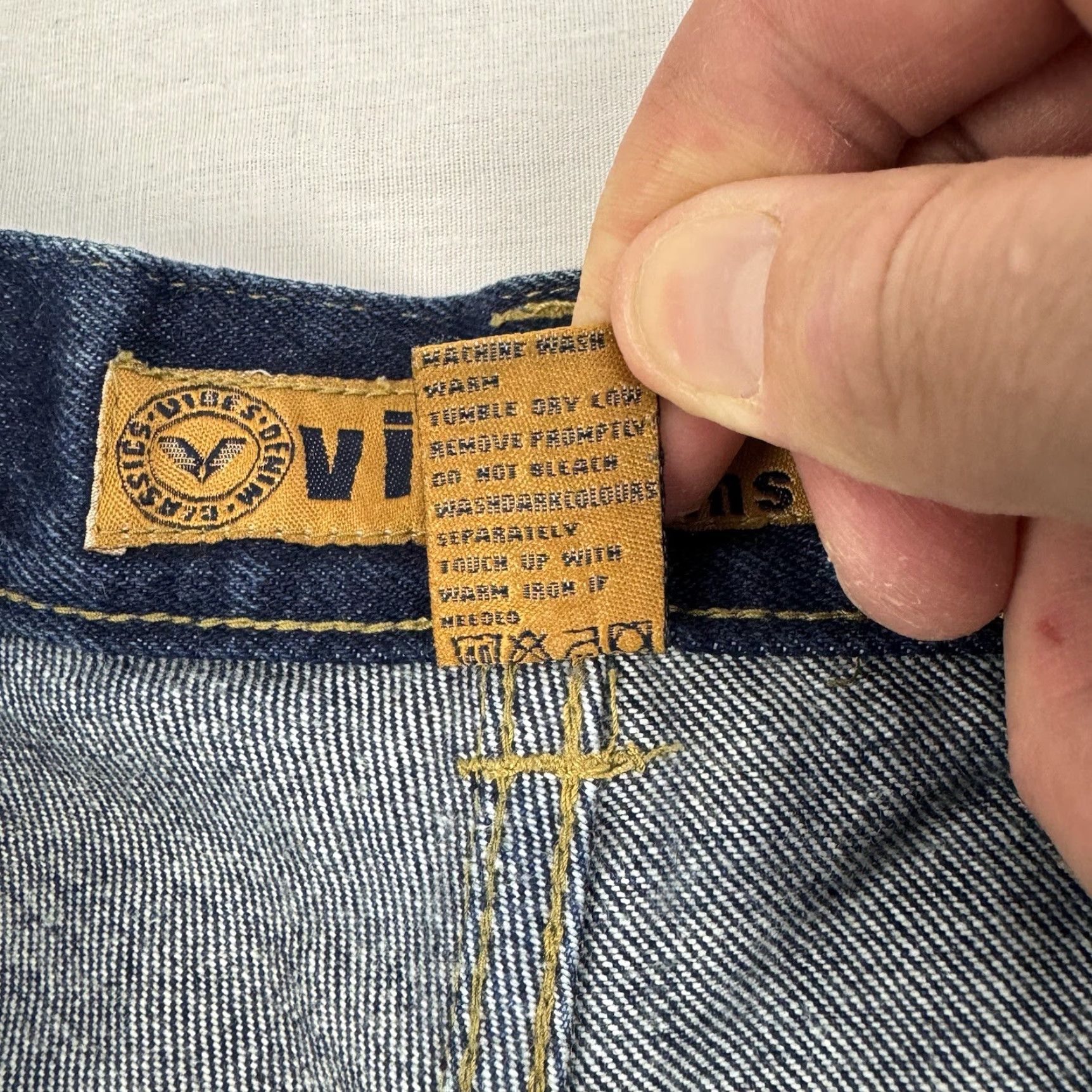 VIBE VINTAGE Vibes Jeans Mens 34x32 Denim Wide-Leg Baggy Relaxed 90s Punk Hip Hop Grunge Blue 1960s-90s Mens Size US 34 / EU 50 - 5 Thumbnail