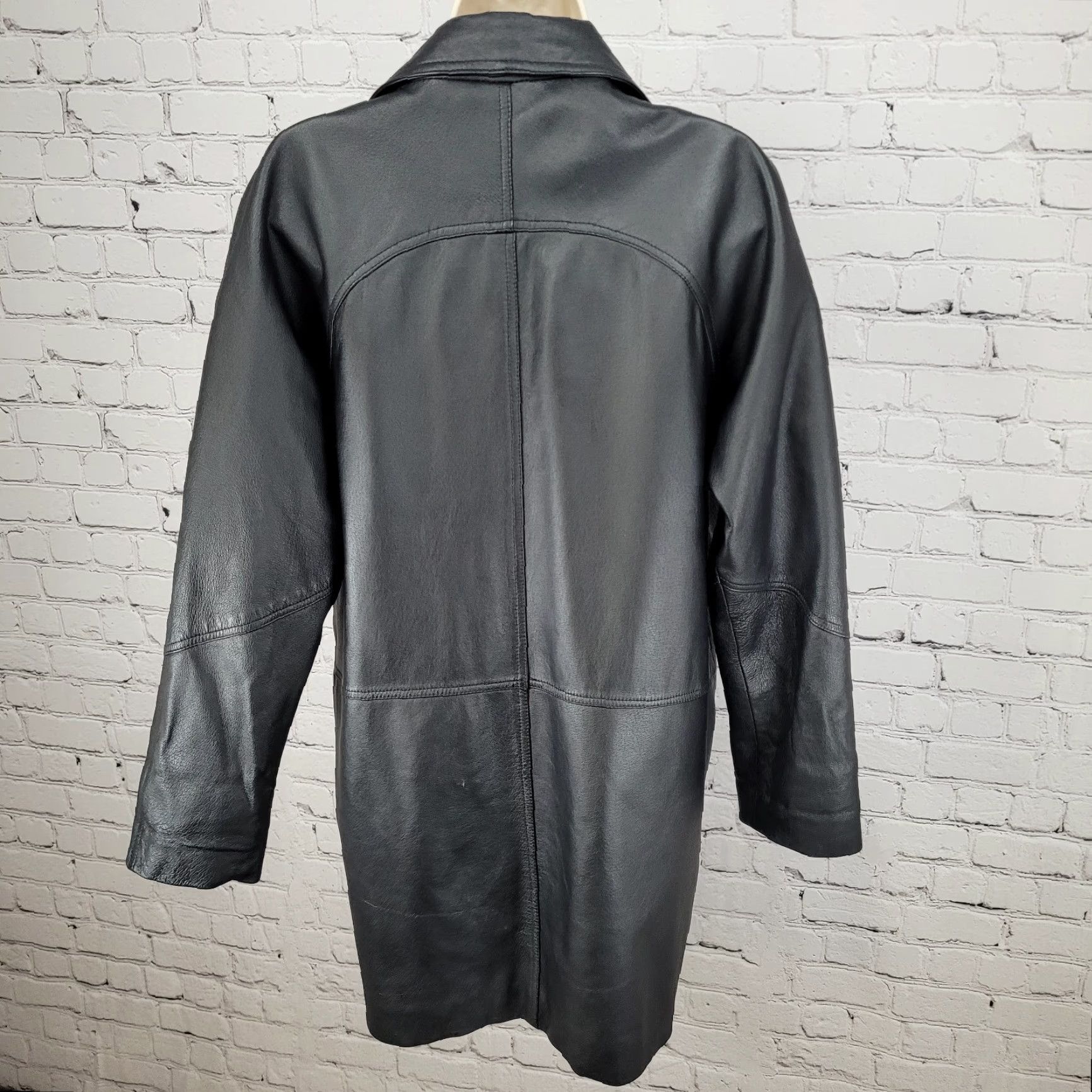 Vintage Savannah Black Genuine Leather Buttoned Pockets Lined Jacket Size Small S Size S / US 4 / IT 40 - 2 Thumbnail