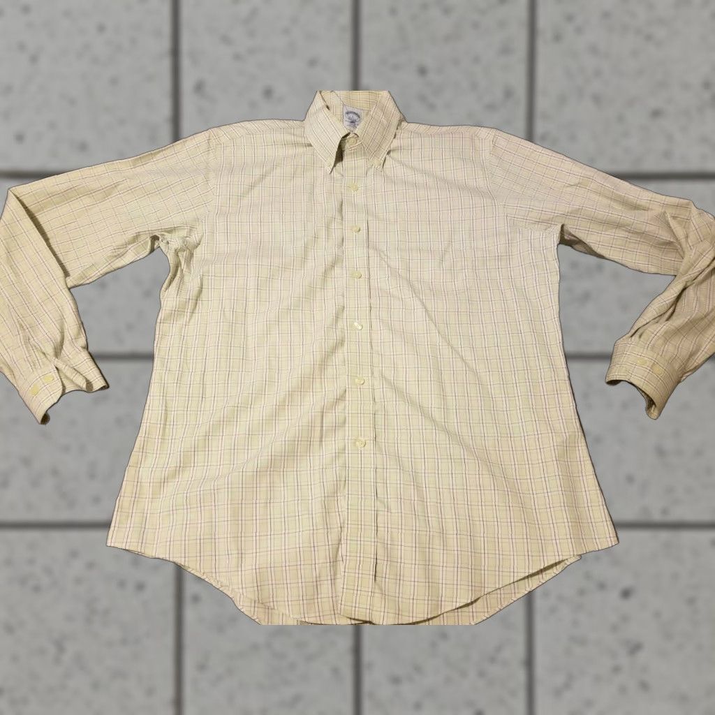 Brooks Brothers VINTAGE Brooks Brothers Dress Shirt Mens L Green Cotton Button Shirt Size 42R - 1 Thumbnail