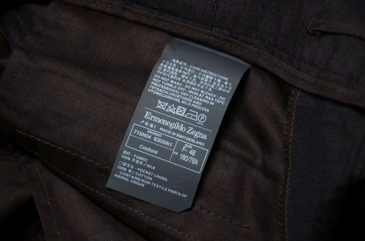 Ermenegildo Zegna Zegna XXX 100% Silk Dark Brown Trousers 48 Size 48S - 9 Thumbnail