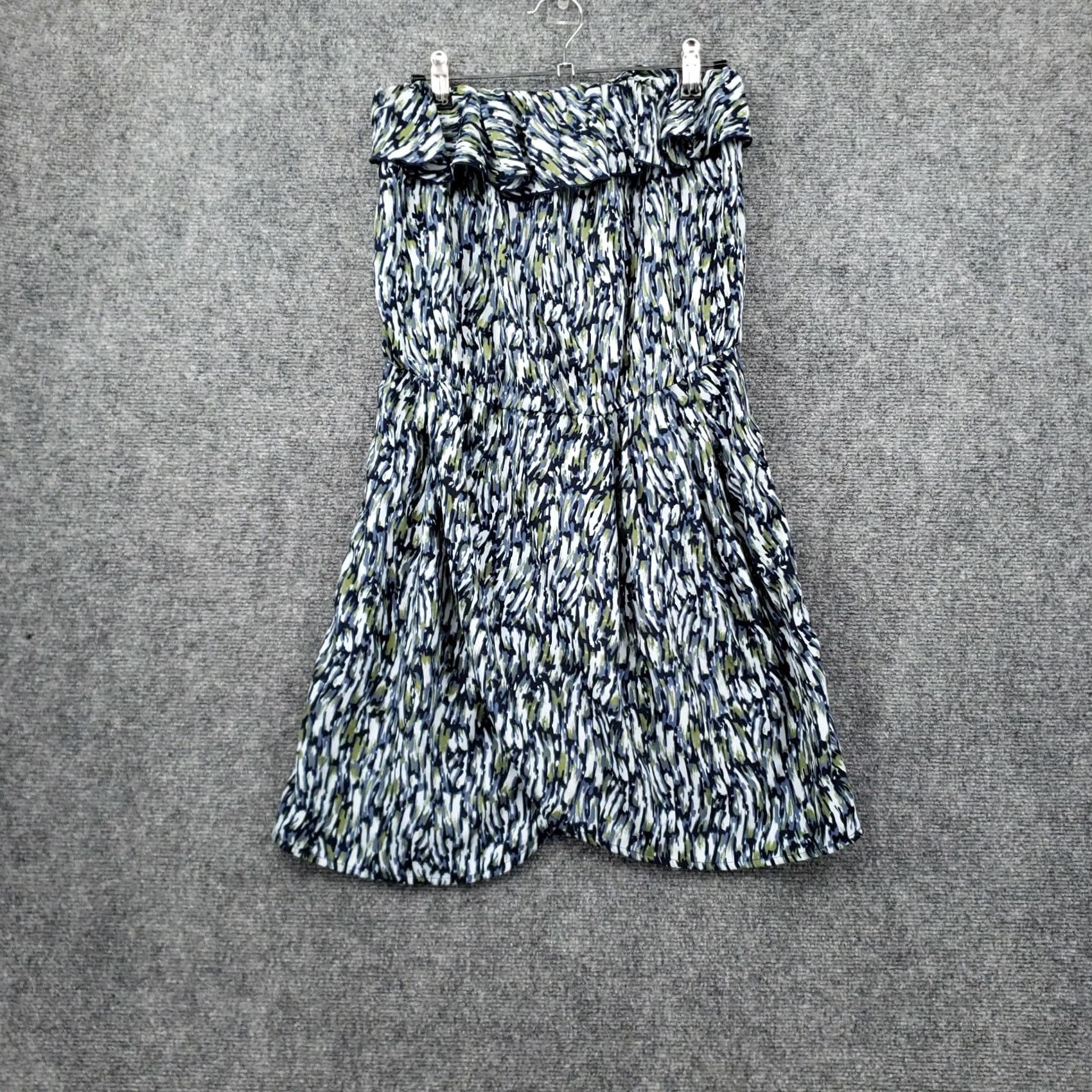 Gap Gap Dress Womens M Medium Blue Mini Printed Ruffles Strapless Overlap Polyester Dress Size M / US 6-8 / IT 42-44 - 2 Thumbnail