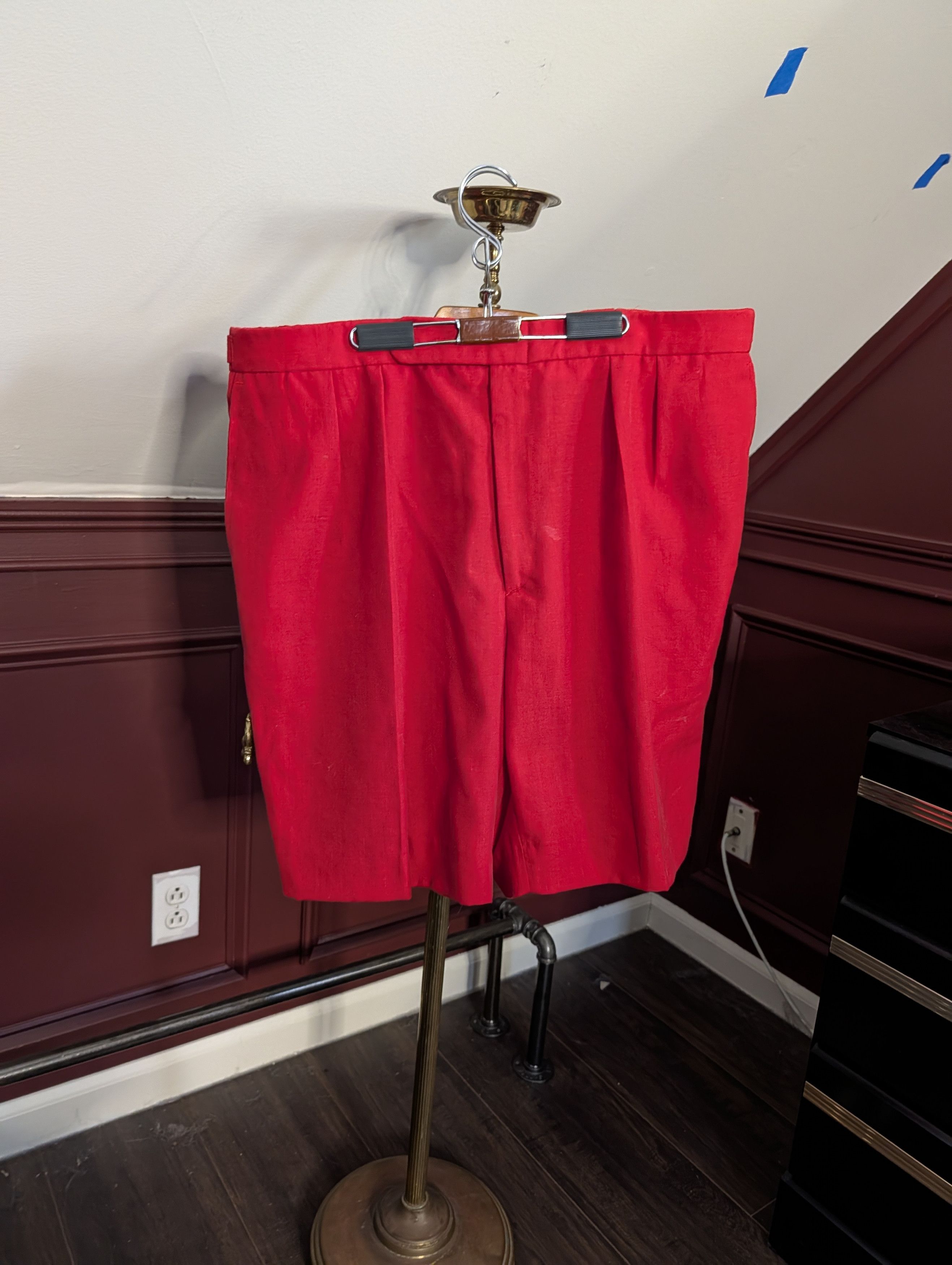 Island Shores ISLANDER LINEN Vintage red adjustable Bermuda shorts Size US 38 / EU 54 - 1 Thumbnail