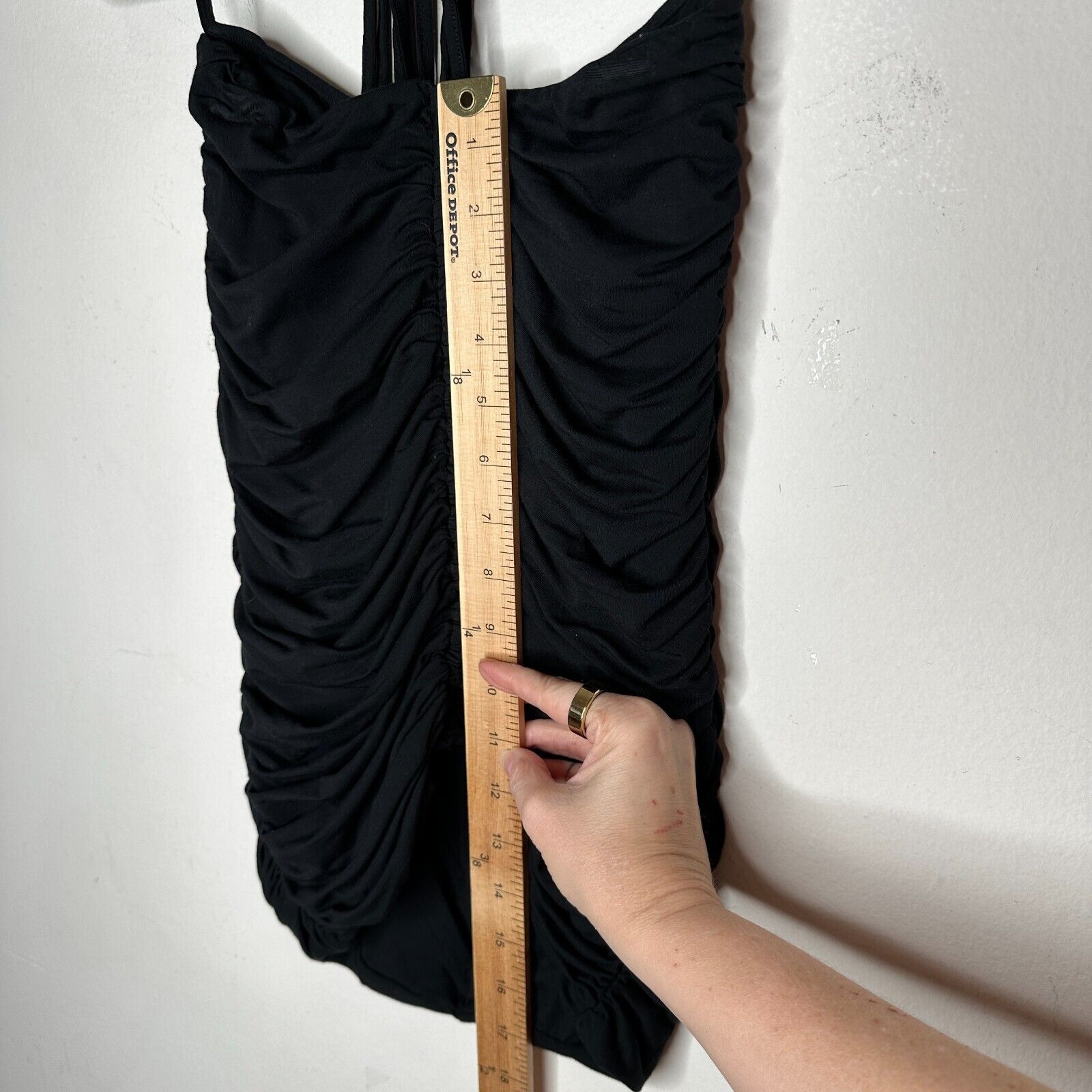 Other I.AM.GIA Black Ruched Mid-Rise Wrap Self Tie Waist Skirt XS Size 26" / US 2 / IT 38 - 11 Thumbnail