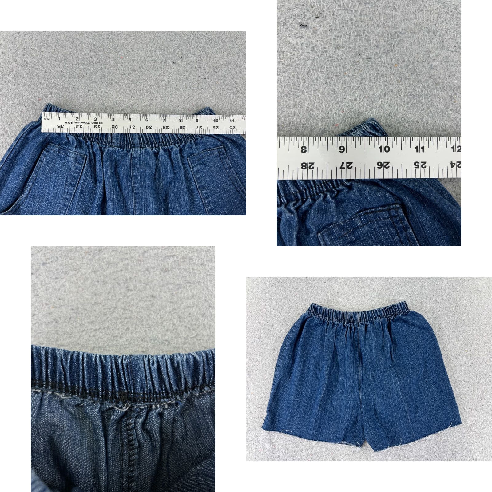 Denime Blue Denim Cutoff Shorts Womens 26 Floral Embroidered High Rise Elastic Waist 3" Inseam Casual Summer Size 26" / US 2 / IT 38 - 8 Thumbnail