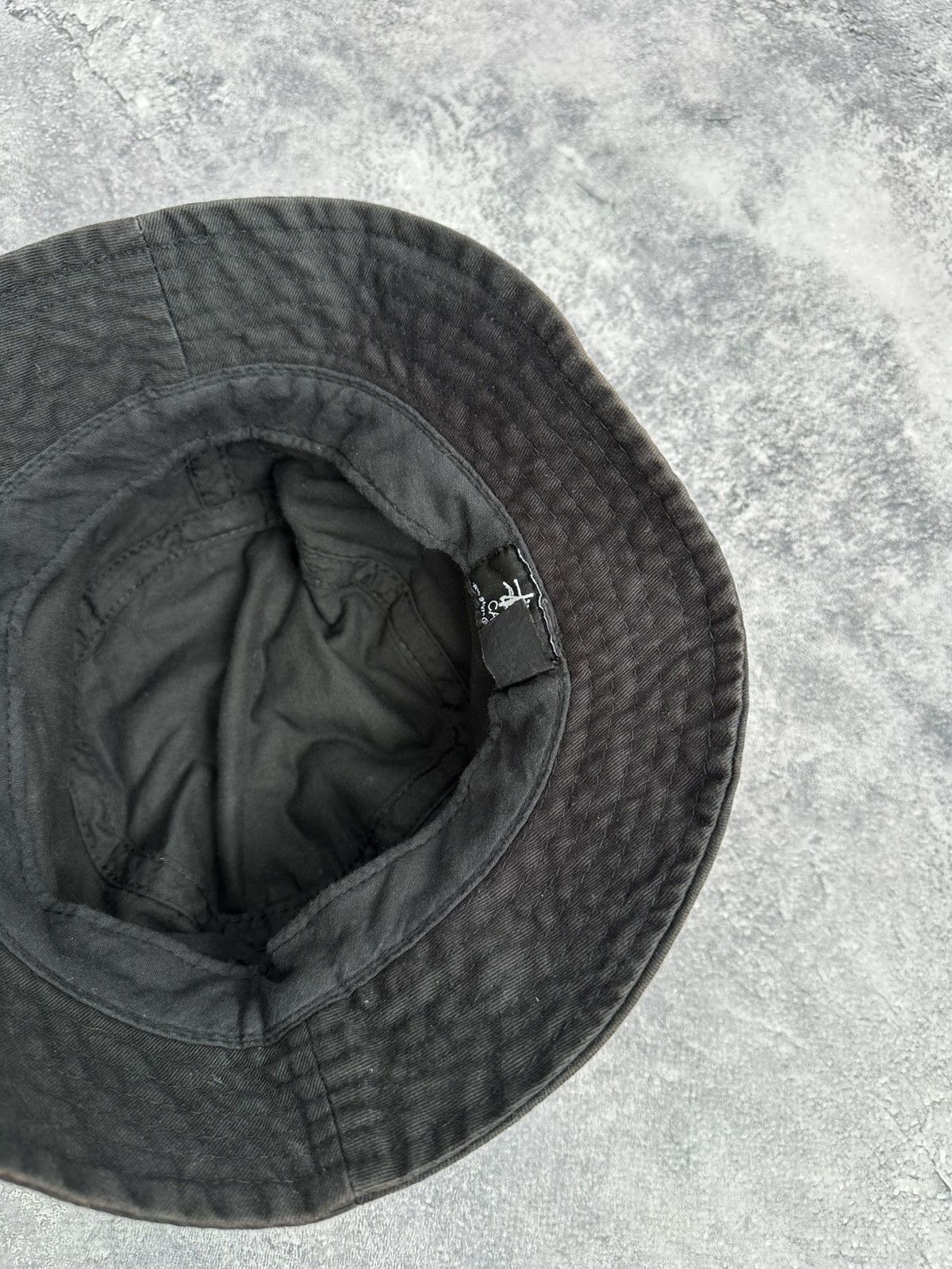 Stussy 💣Rare Stussy Black Washed Faded Bucket Hat Y2K Centre Logo Size ONE SIZE - 12 Thumbnail