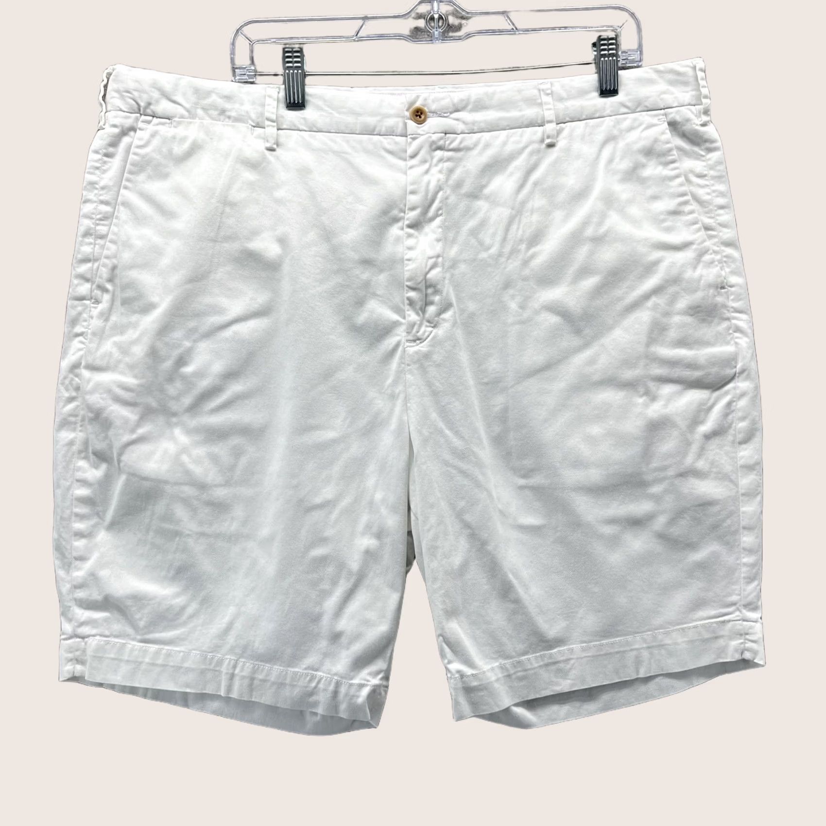 Polo Ralph Lauren Polo Ralph Lauren Shorts Mens 40 White Stretch Chino Flat Front Casual Size US L / EU 52-54 / 3 - 1 Thumbnail