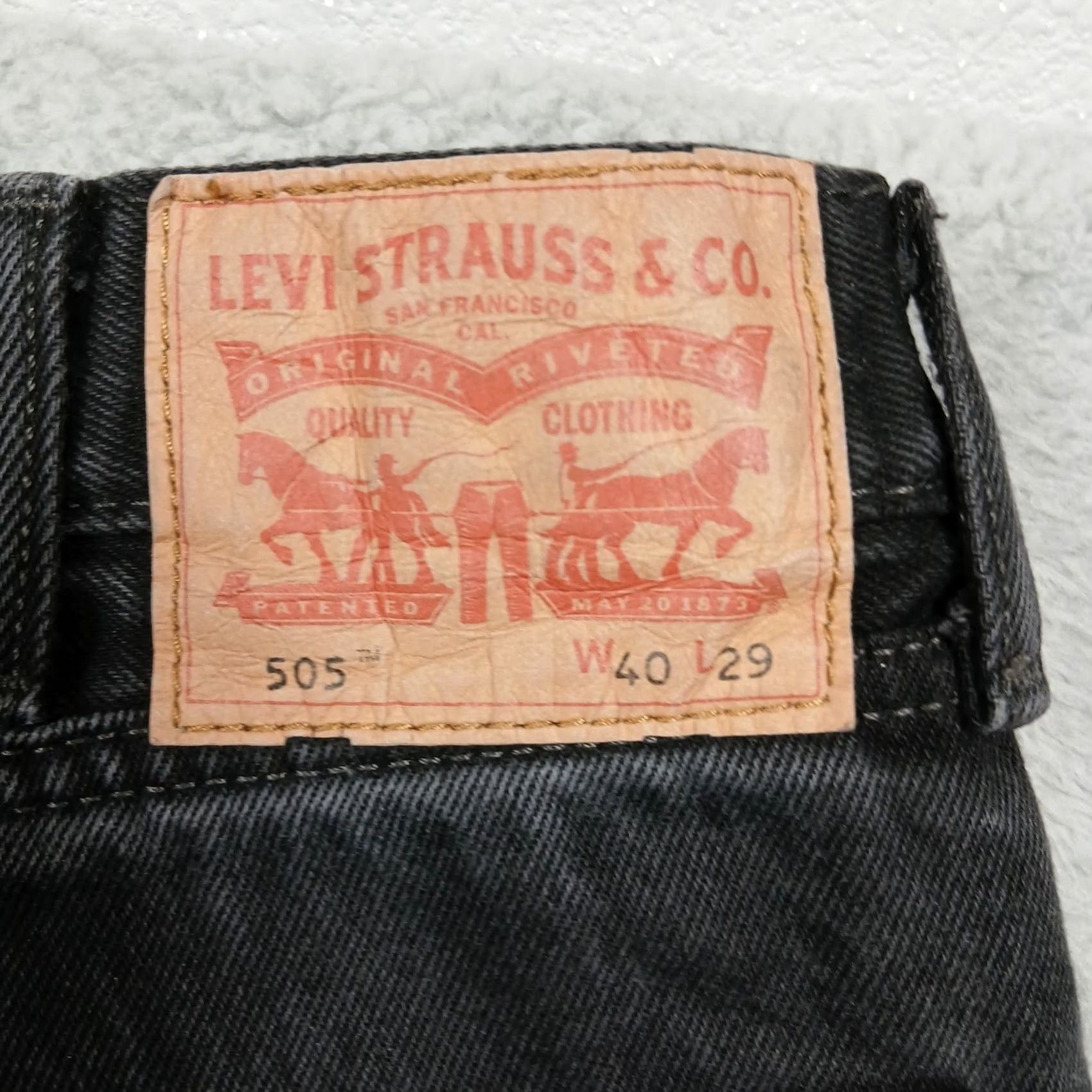 Levi's Levi's 505 Jeans Men's 40x29 Black Straight Fit Denim Classic Size US 40 / EU 56 - 4 Thumbnail