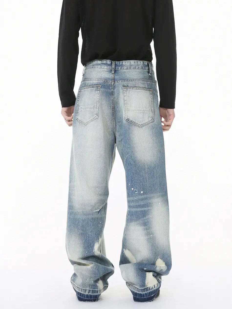 Japanese Brand Retro loose straight leg fringed jeans Size US 32 / EU 48 - 2 Thumbnail