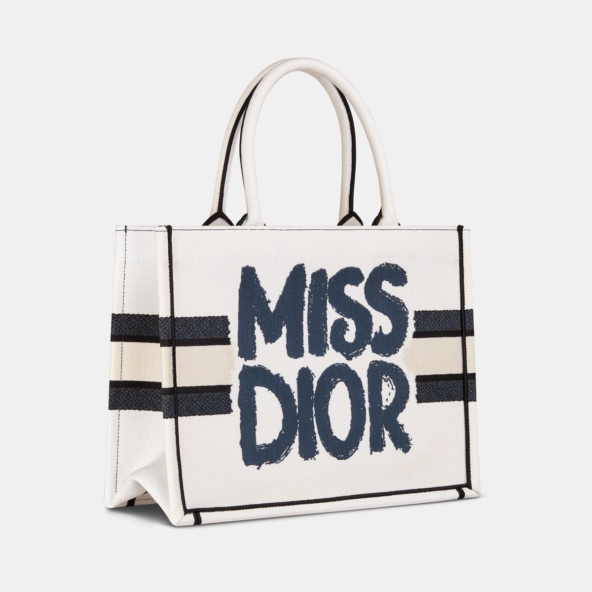 Dior o1bcso1str0226 Size:OS/Medium Book Tote in White/Blue Size ONE SIZE - 1 Thumbnail
