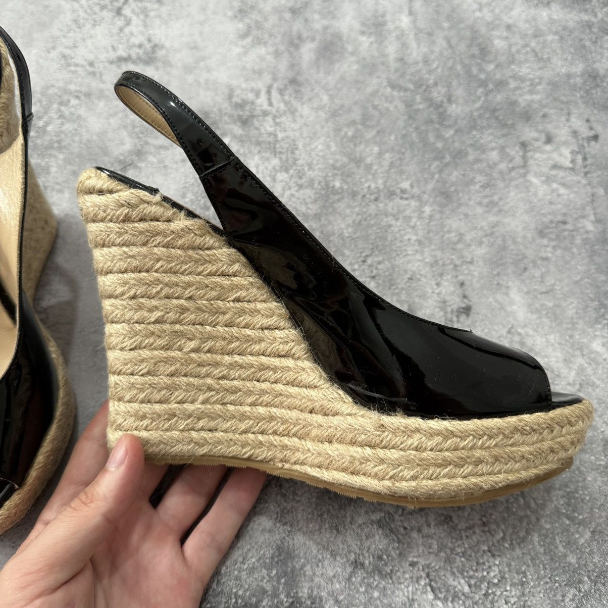 Jimmy Choo Jimmy Choo Polar Patent Platform Espadrille Heel Sandals Size US 7.5 / IT 37.5 - 8 Thumbnail