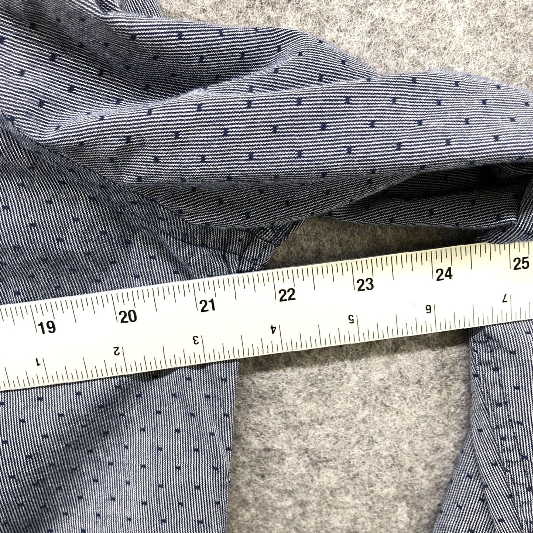 Express Express Button-Down Shirt Mens M Navy Blue Dot Print Long Sleeve Technical: Cotton Slim Fit, Casual, Workwear, Business Size 40R - 7 Thumbnail