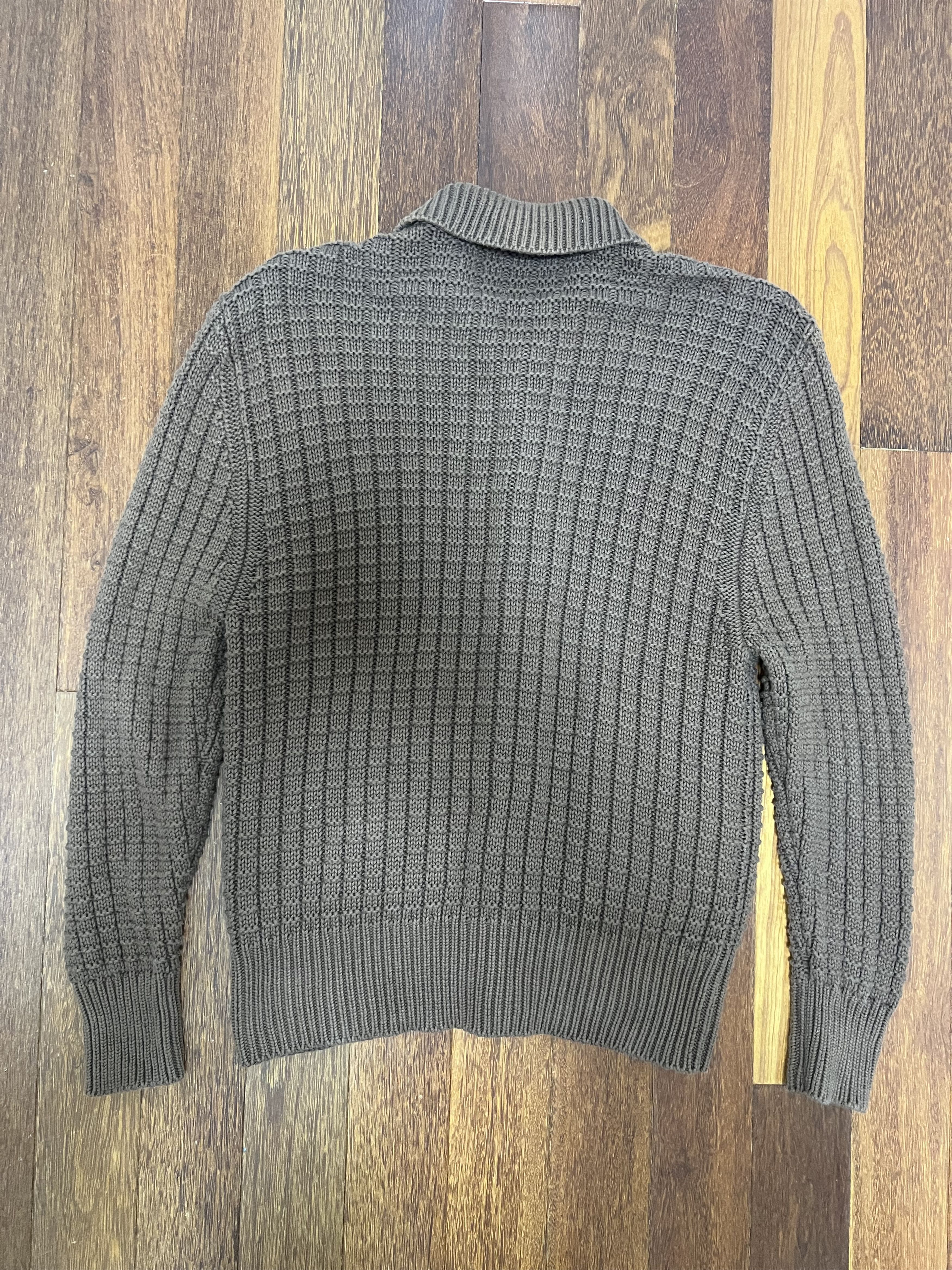 Every Other Thursday 💚 Every Other Thursday Waffle Knit Cardigan Brown NEW Size US M / EU 48-50 / 2 - 7 Thumbnail