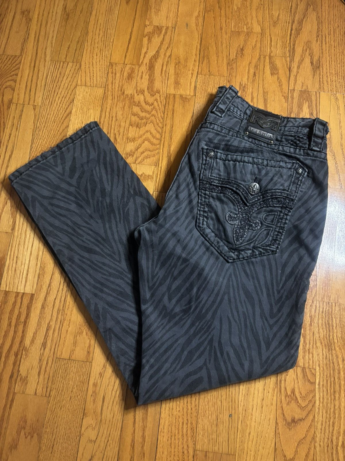 Rock Revival Rock Revival Zebra Print Embellished Jeans Size US 30 / EU 46 - 1 Thumbnail