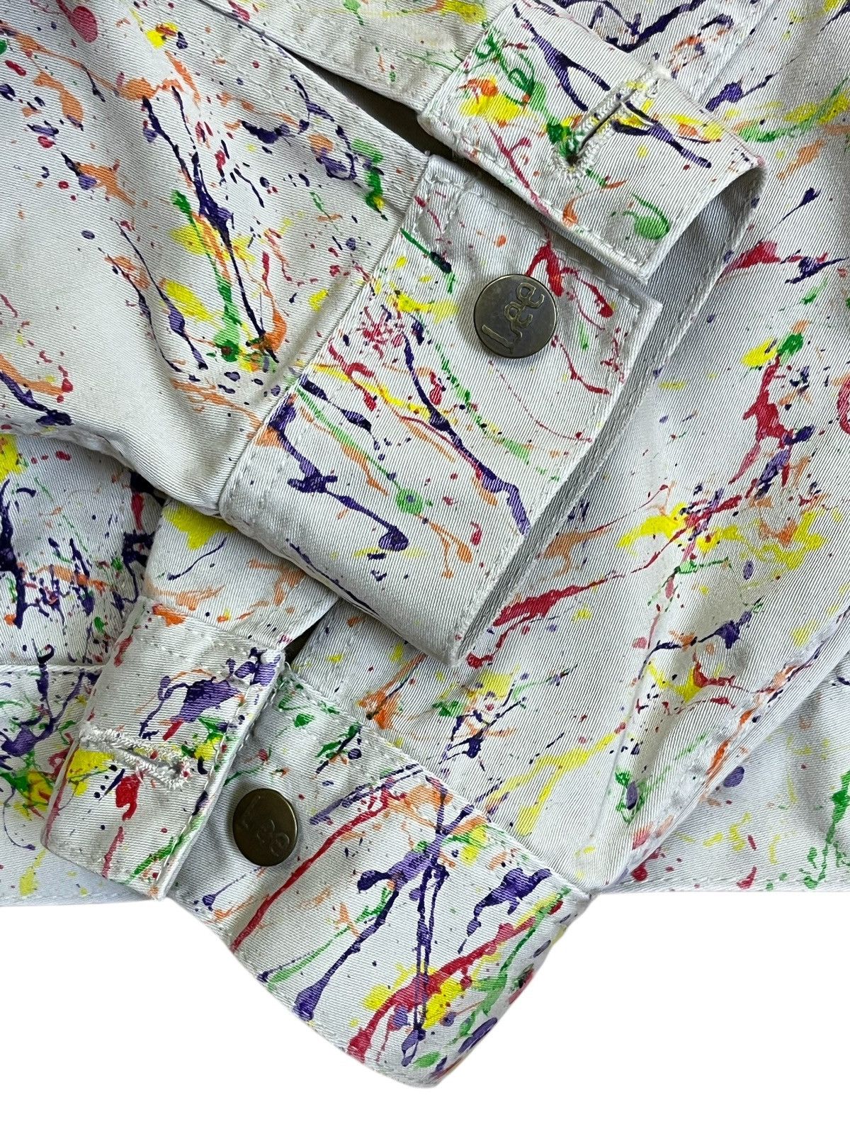 Japanese Brand VINTAGE EDWIN X LEE CUSTOM PAINT SPLATTER TRUCKER JACKET Size US L / EU 52-54 / 3 - 9 Thumbnail