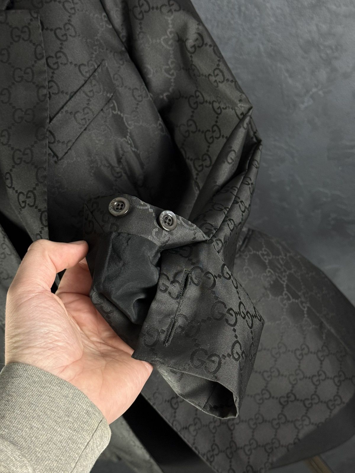 Gucci Archive Gucci xTom Ford 1998 Silk GG Monogram Blazer Vintage Size M / US 6-8 / IT 42-44 - 17 Thumbnail