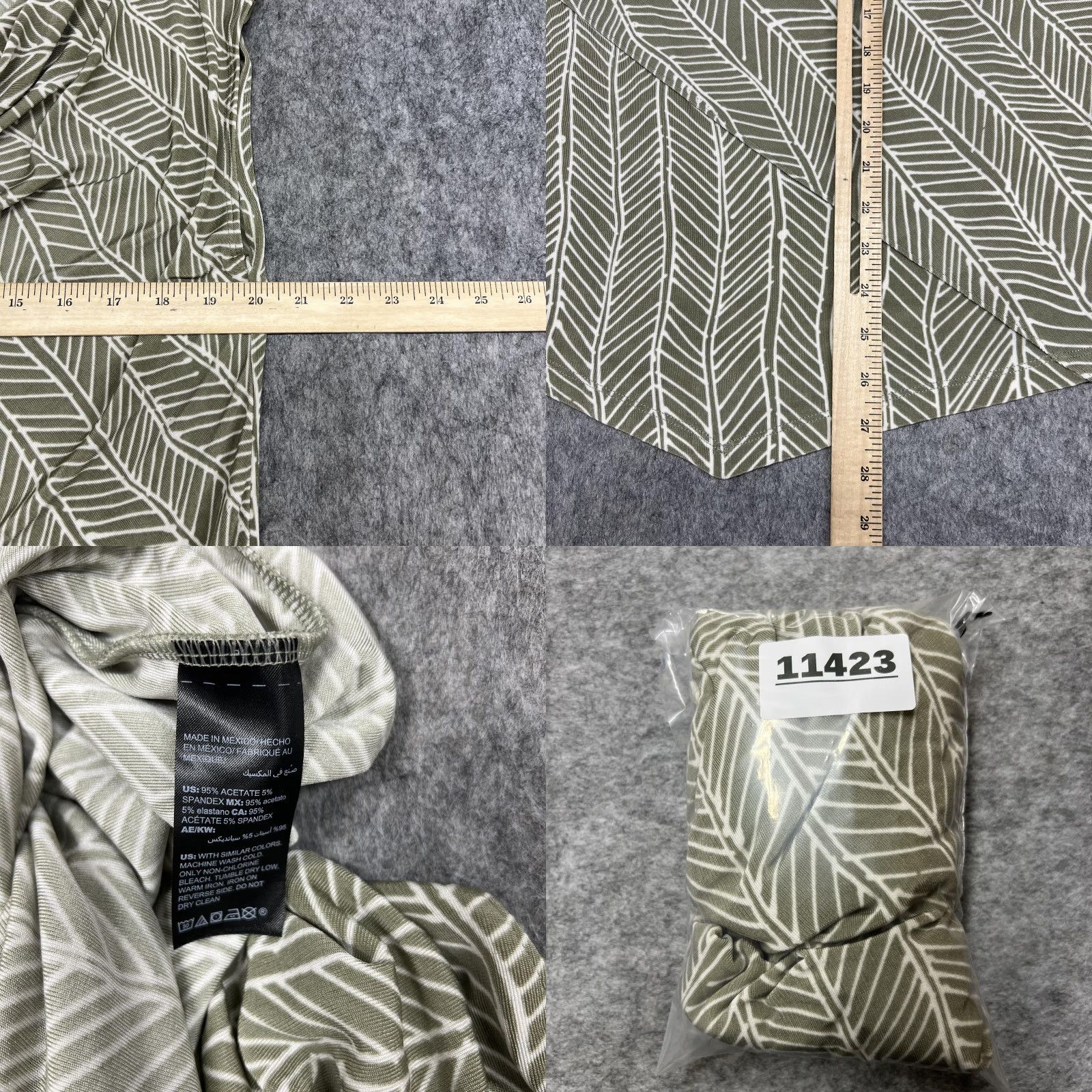 Vintage Chicos Shirt Womens 2 Green Cowl Neck Sleeveless Tunic Top Travelers Geometric Print Casual Summer Flexible Size XS / US 0-2 / IT 36-38 - 8 Thumbnail