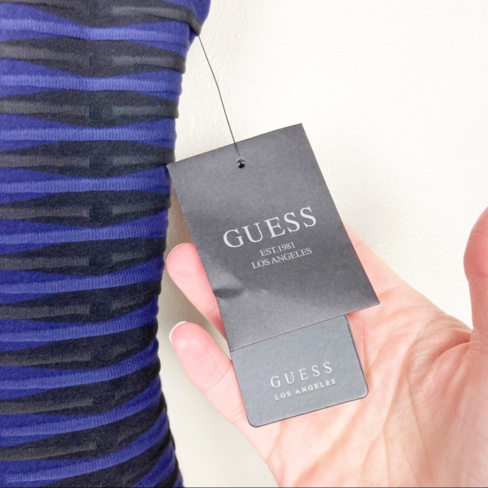 Guess Guess Black Blue Striped Skater Dress Sz 0 Size S / US 4 / IT 40 - 6 Thumbnail
