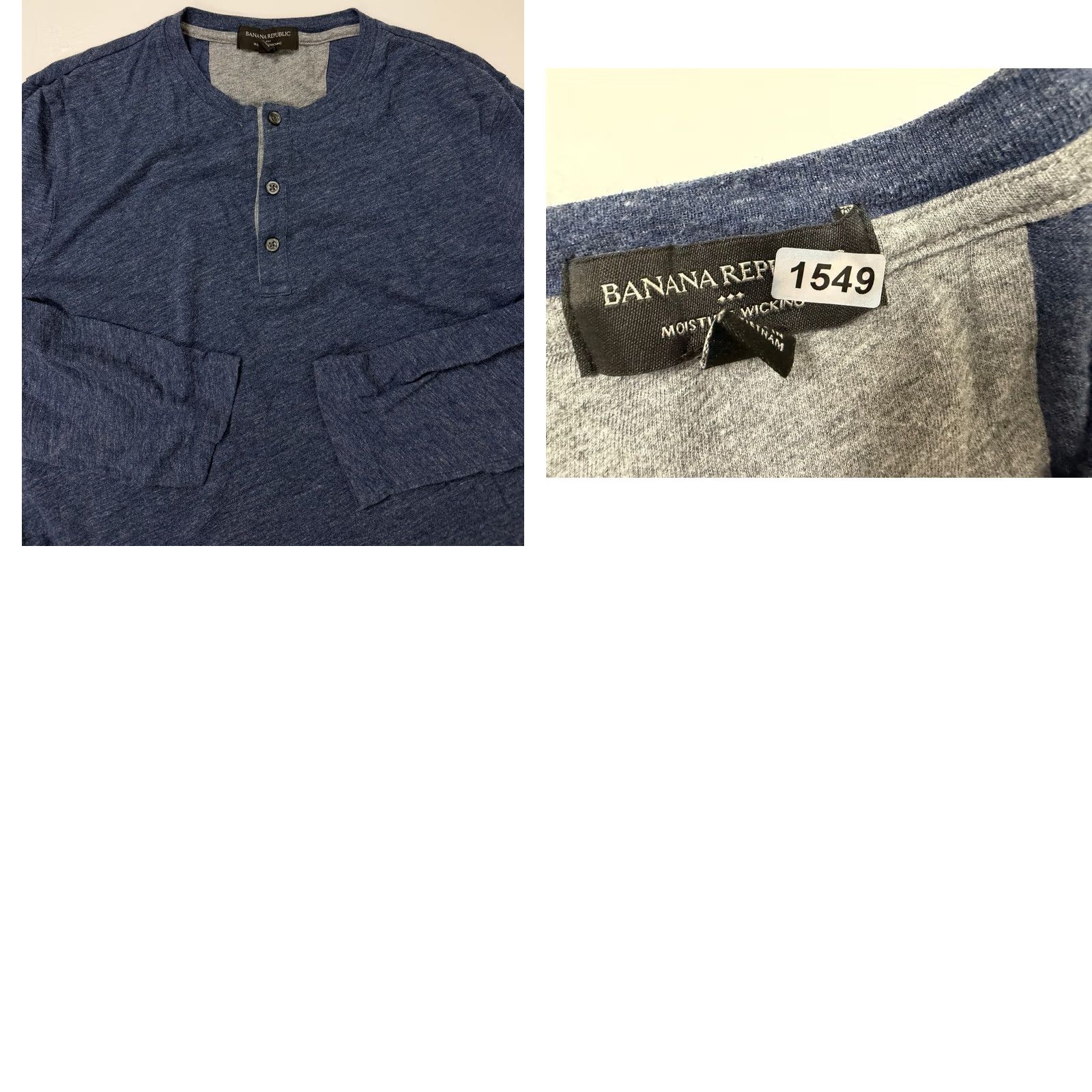 Banana Republic Banana Republic Henley Shirt Men M Navy Blue Lightweight Moisture Wicking Stretch Outdoor Casual Shirt Mens Size US M / EU 48-50 / 2 - 9 Thumbnail
