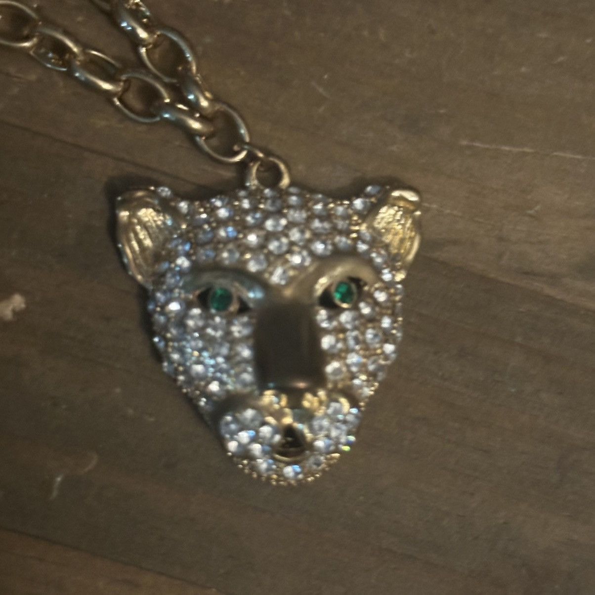 Other Chunky gold tone pave leopard head pendant necklace Size ONE SIZE - 4 Thumbnail