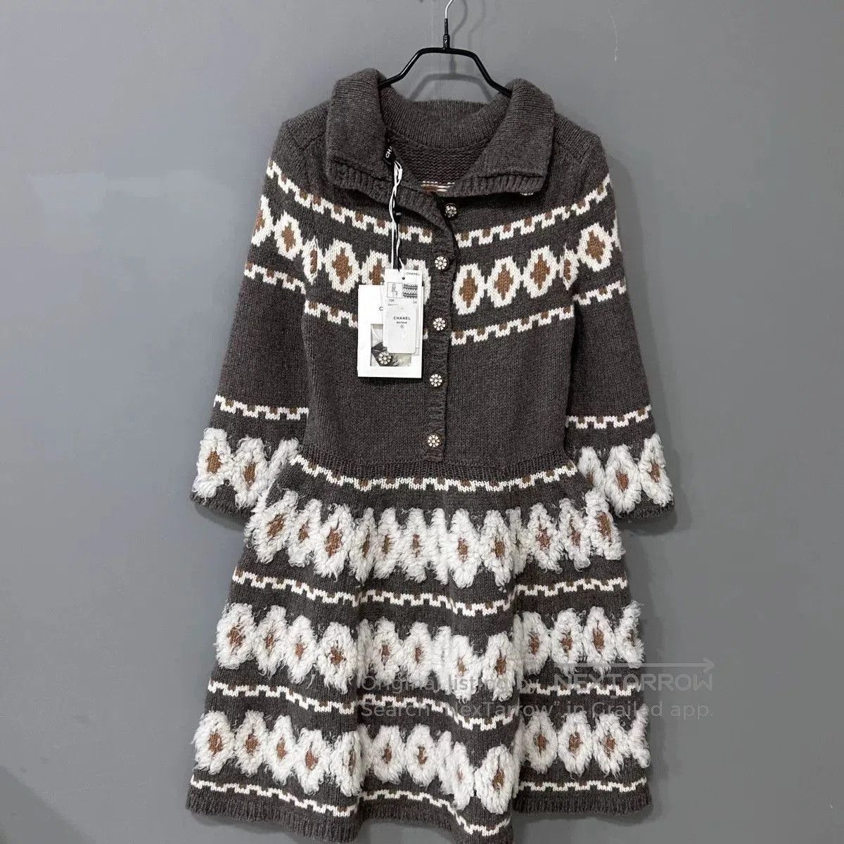 Chanel chanel wool knit dress with geometric pattern. Size XS / US 0-2 / IT 36-38 - 1 Thumbnail