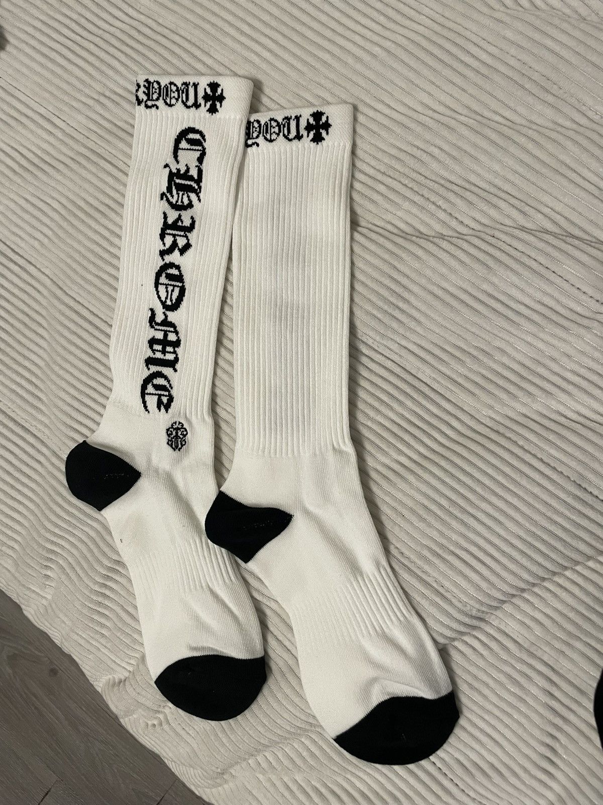 Chrome hearts black/white logo socks