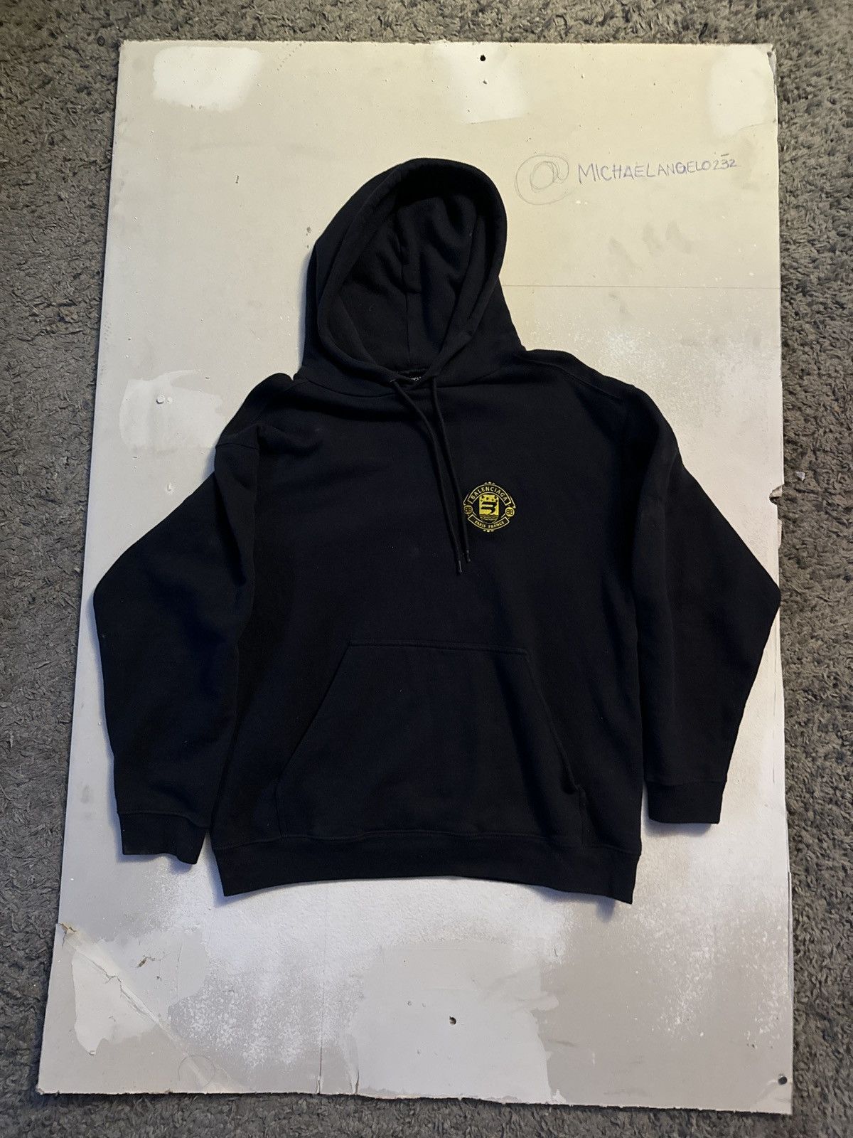 Image of Balenciaga Skater Manchester United Hoodie in Navy, Men's (Size XS)