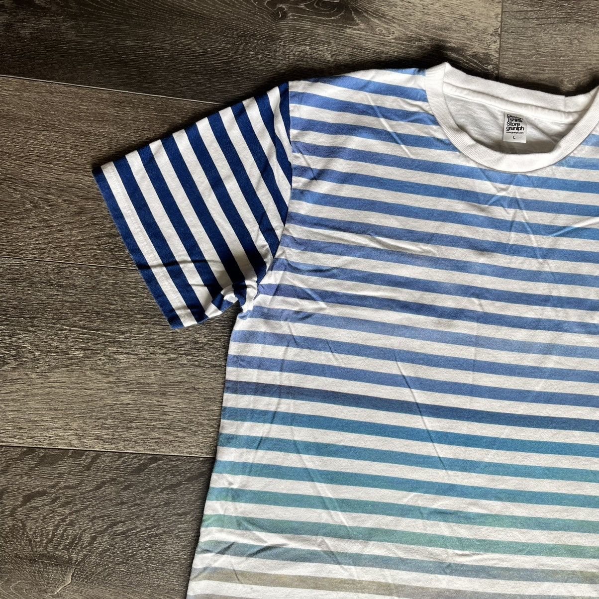 Japanese Brand Vintage 2000s Graniph Indigo Iridescent Striped T Shirt Y2K Size US L / EU 52-54 / 3 - 3 Thumbnail