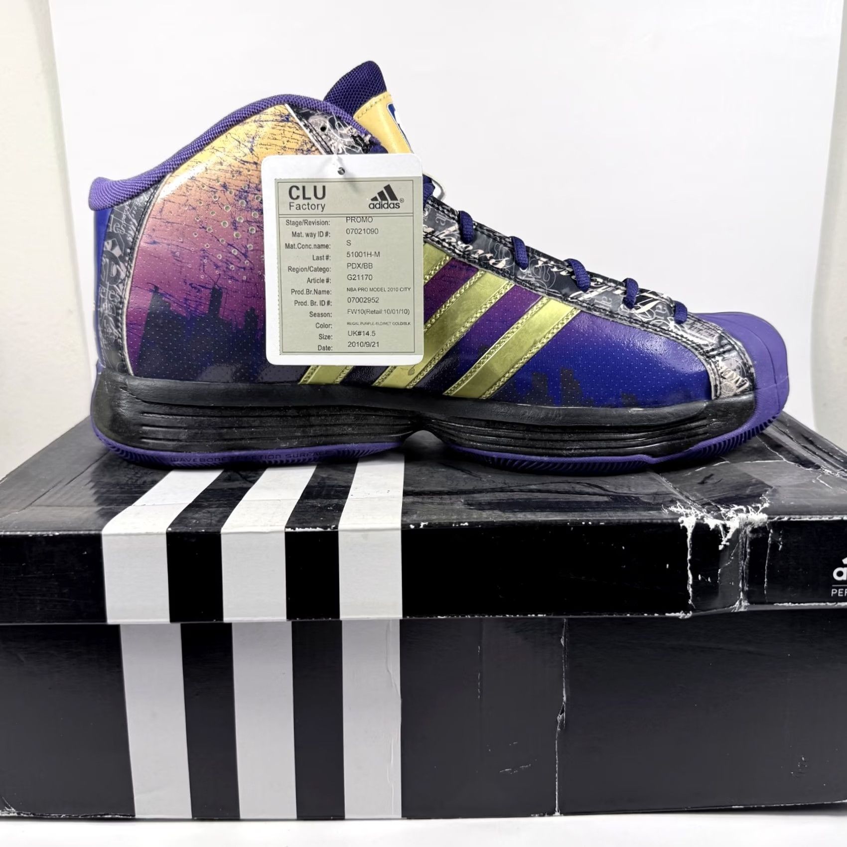 Adidas Adidas Sneakers Men Purple/Gold NBA Pro Model 2010 City Pack Basketball - 15 Size US 15 / EU 48 - 2 Thumbnail
