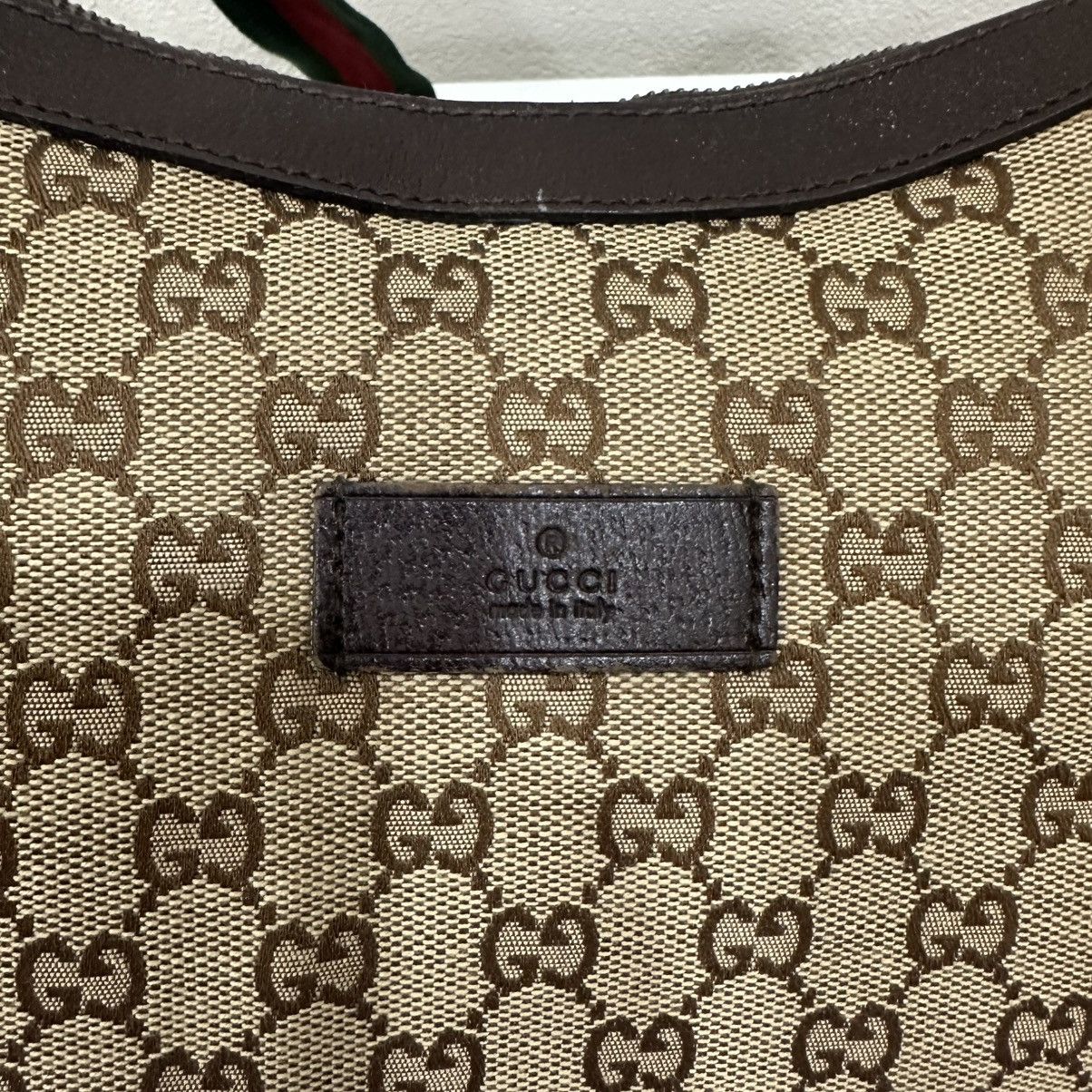 Gucci GUCCI GG WEB HALF MOON LARGE CANVAS CROSSBODY BAG 19 Size ONE SIZE - 7 Thumbnail