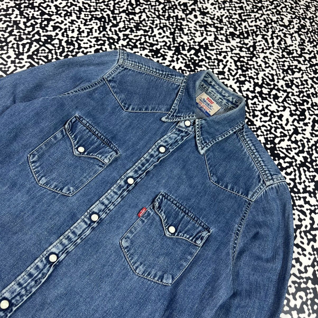 Levi's Vintage Clothing Vintage 00s Levis Red Tab Denim Shirts Retro Casual Style Size M / US 6-8 / IT 42-44 - 10 Thumbnail