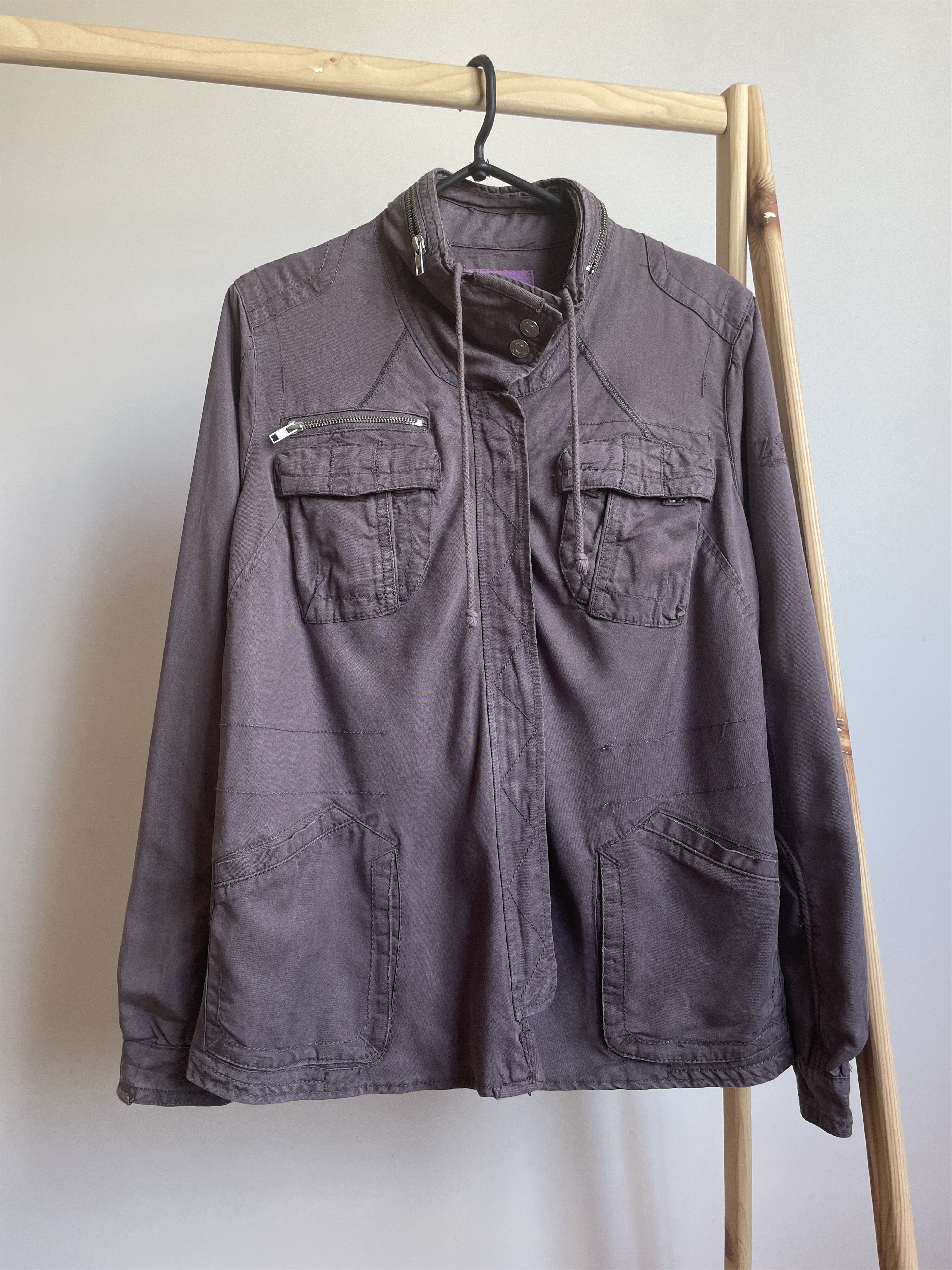 image of Zadig Voltaire Zadig & Voltaire Womens Lyocell Military Jacket Size L in Purple