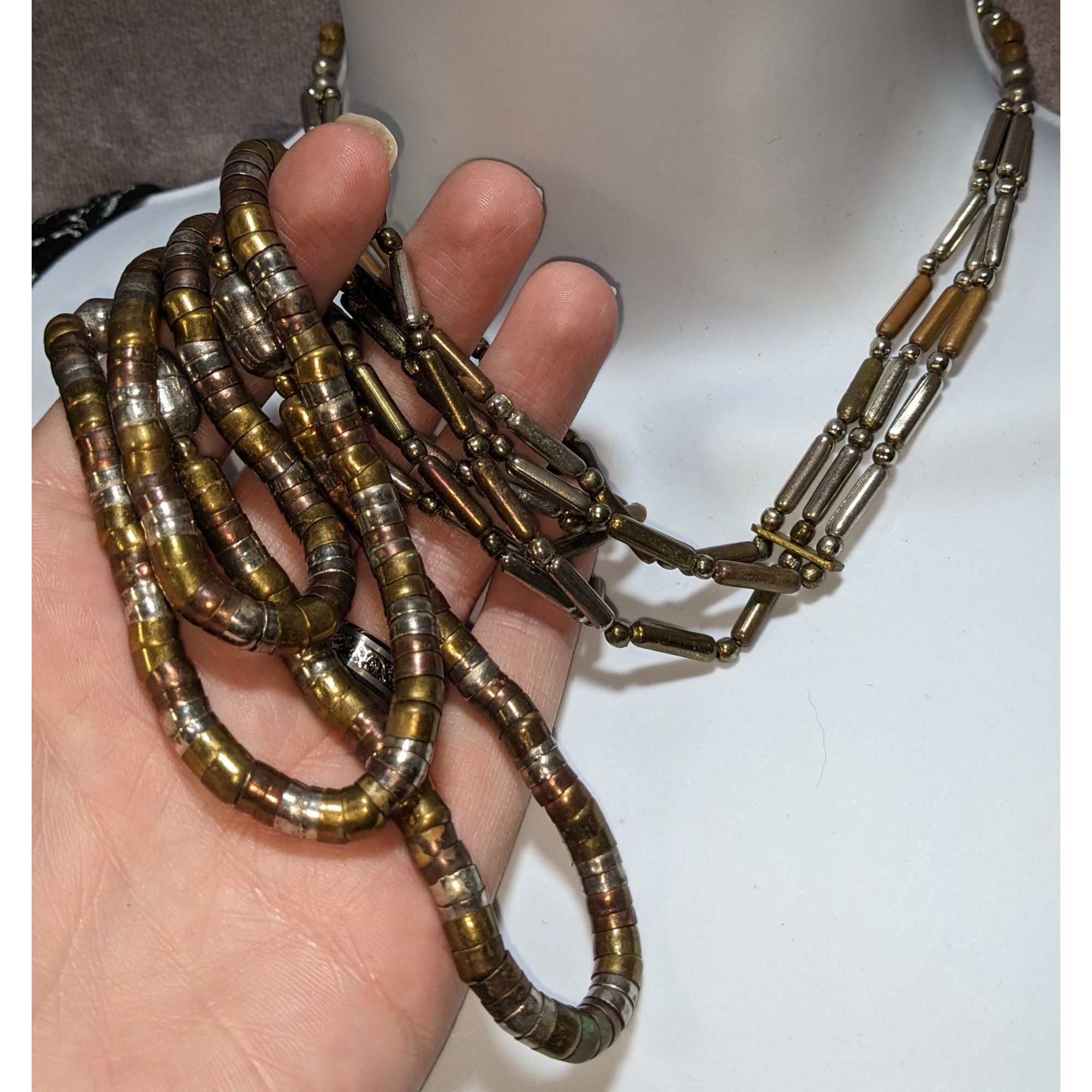 Other Vintage Brutalist Multi-Strand Metal Bead Necklace Size ONE SIZE - 2 Thumbnail