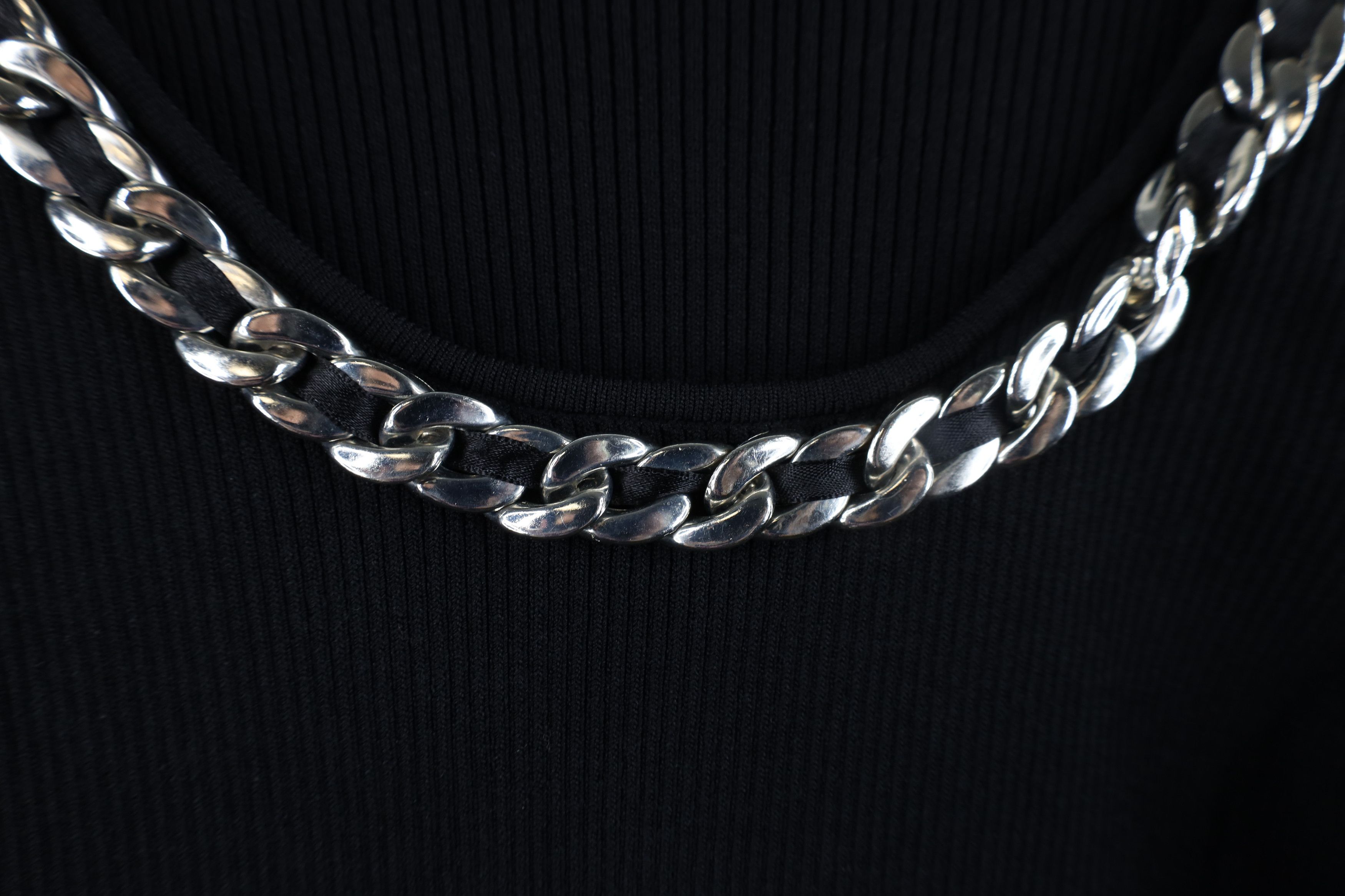 Vintage Vintage 90s Cache Ribbed Knit Cuban Link Knit Sweater Size M / US 6-8 / IT 42-44 - 7 Thumbnail
