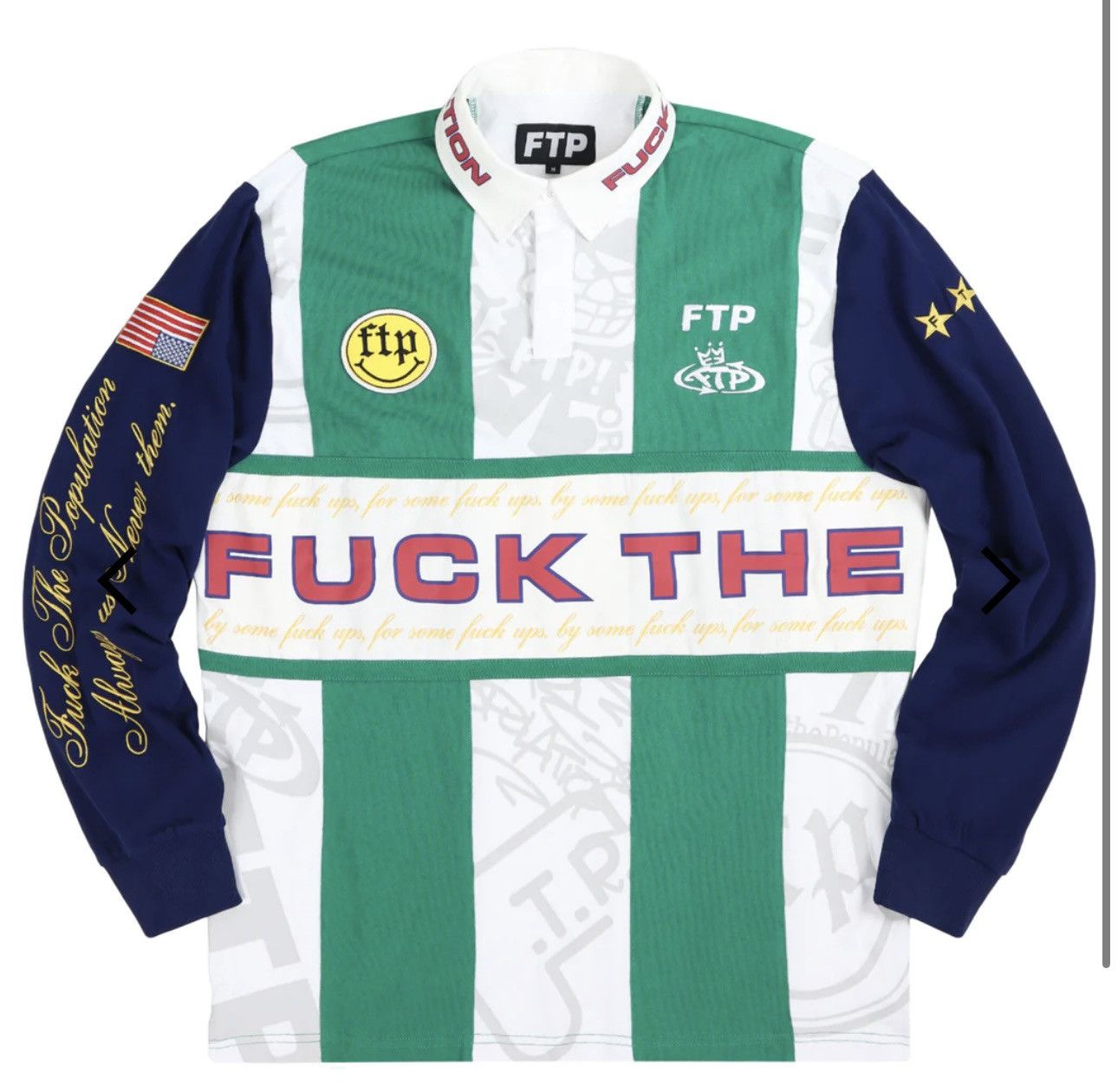 Fuck The Population Souvenir Rugby Jersey Size US XL / EU 56 / 4 - 1 Thumbnail