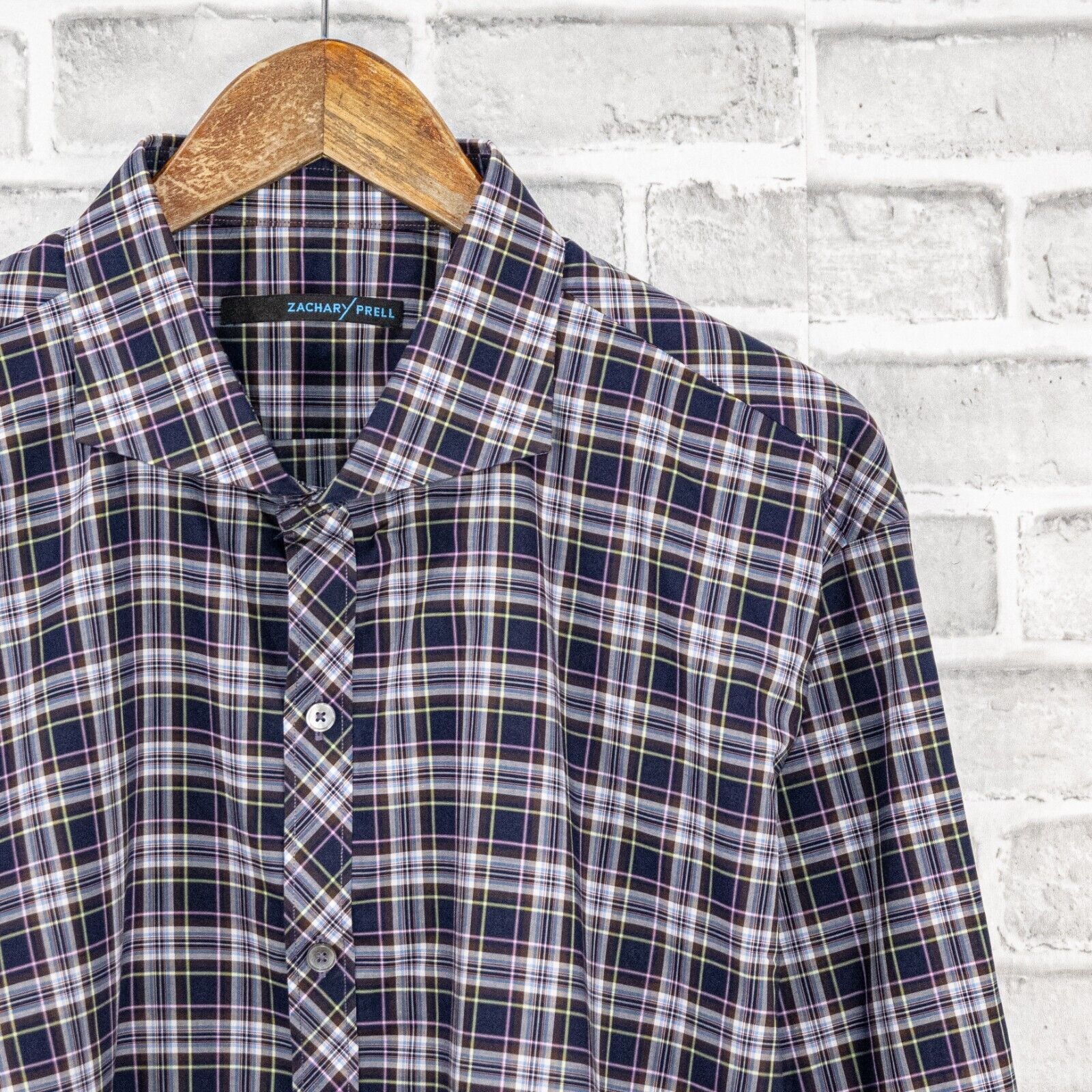 Zachary Prell ZACHARY PRELL Men's Button up Shirt in Blue Purple Plaid Size US XXL / EU 58 / 5 - 5 Thumbnail