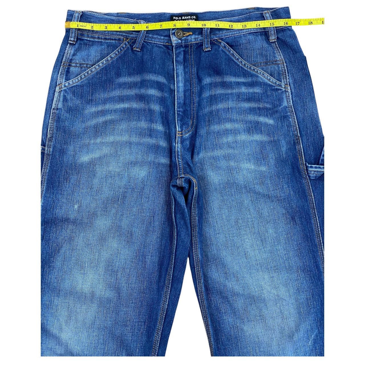 Polo Ralph Lauren Vintage Polo Laph Lauren 3 Quarter Blue Wash Carpenter Jeans Size US 33 - 5 Thumbnail