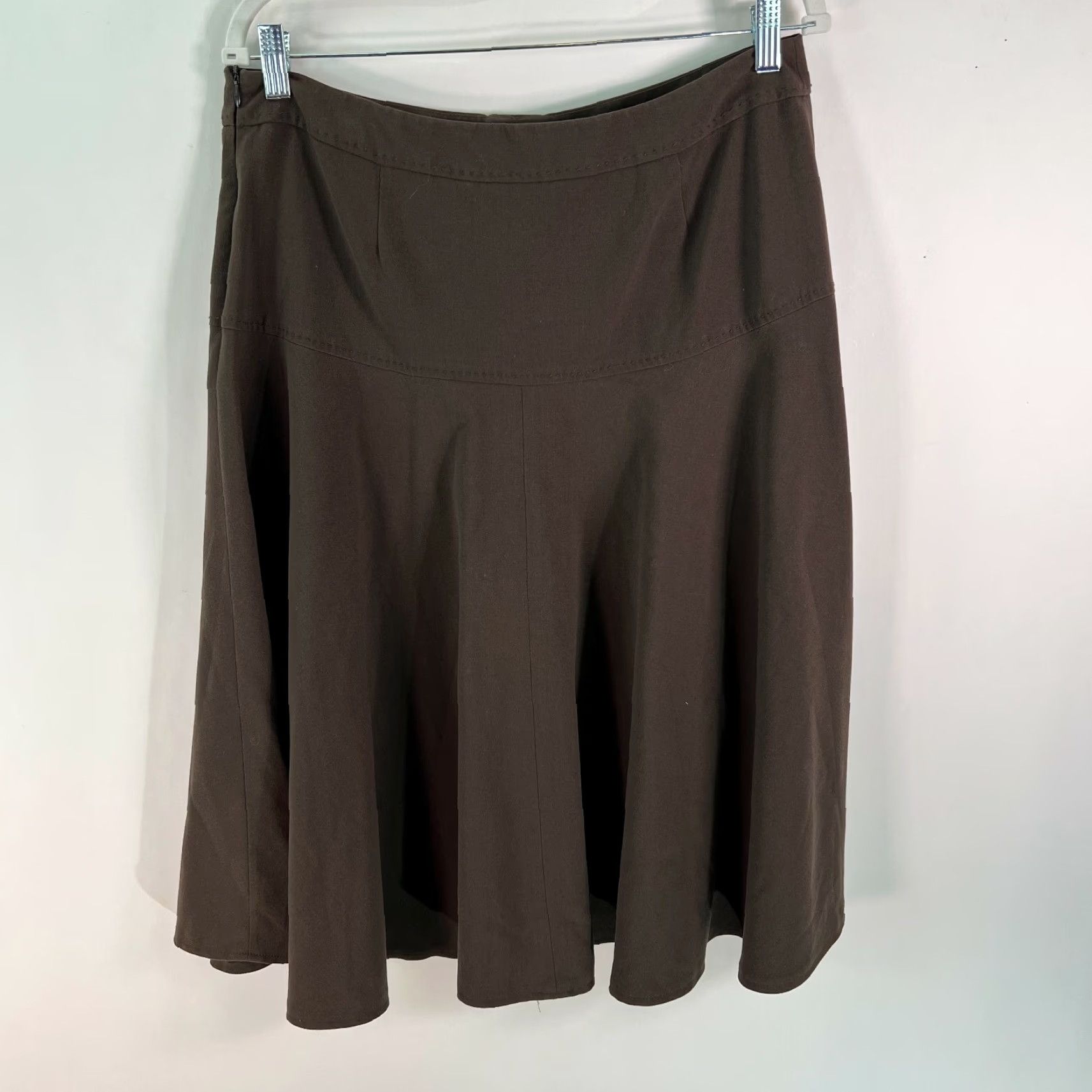Vintage Larry Levine Skirt Women Flared Midi Black Striped Stretch Front Pockets Size 12 Size 34" / US 12 / IT 48 - 2 Thumbnail