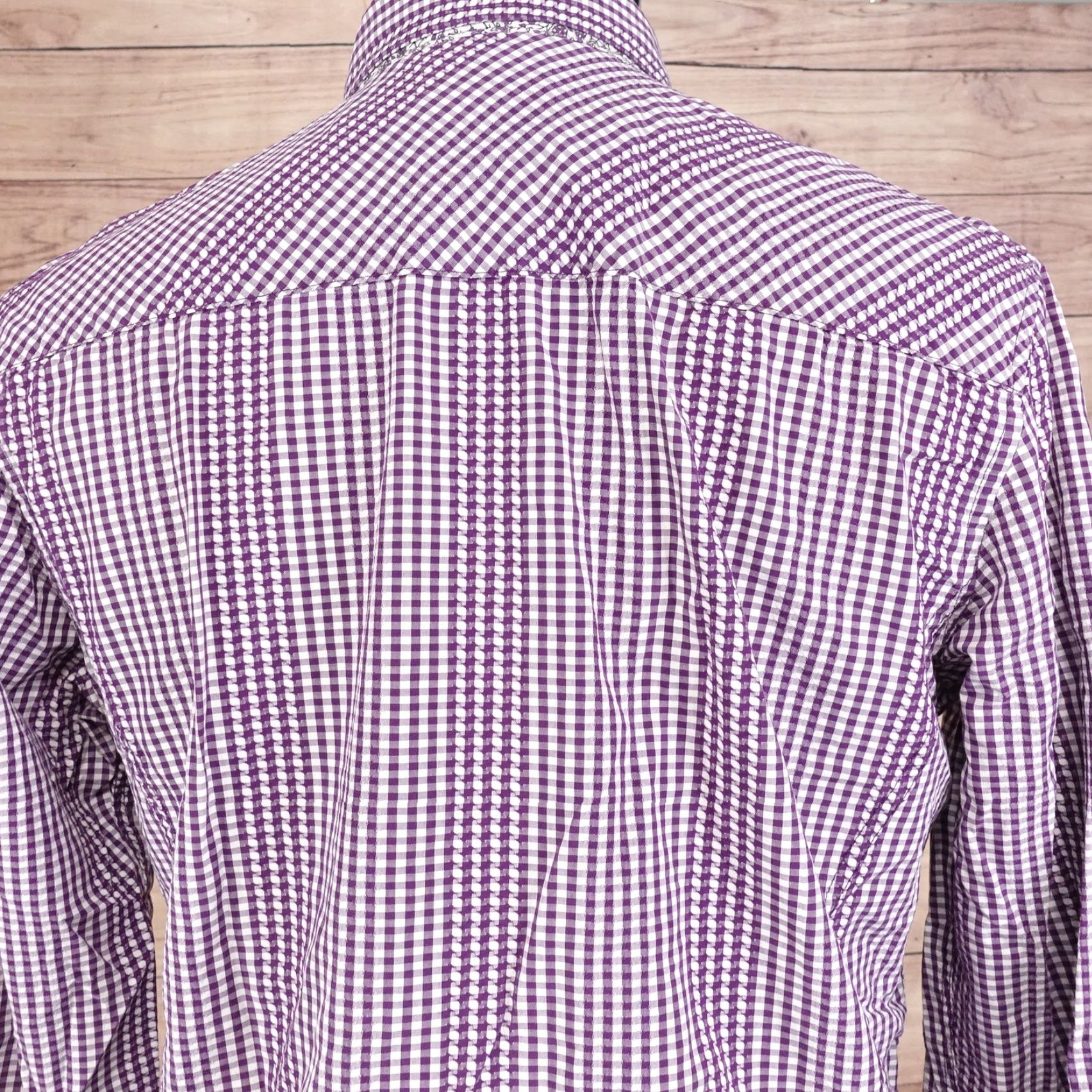 English Laundry English Laundry unisex adult long sleeve check button-up shirt size M purple casual formal workwear 2020s Size US M / EU 48-50 / 2 - 6 Thumbnail