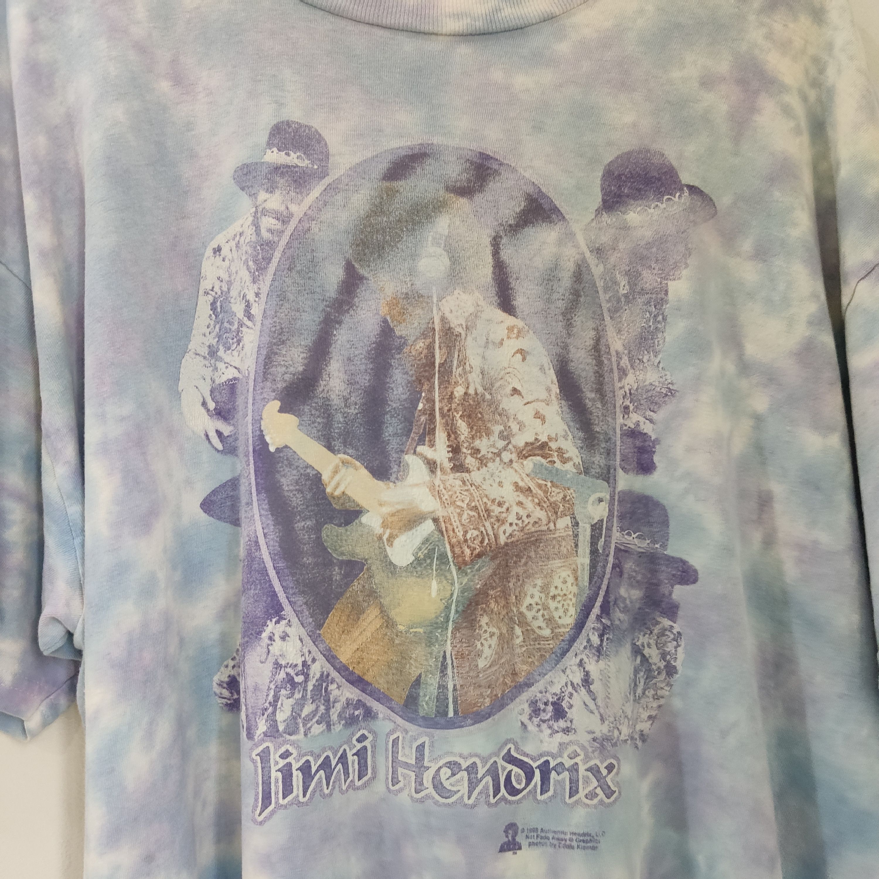Band Tees × Jimi Hendrix × Vintage Vintage 90's Tie Dye Jimi Hendrix Tee Size US XL / EU 56 / 4 - 2 Thumbnail